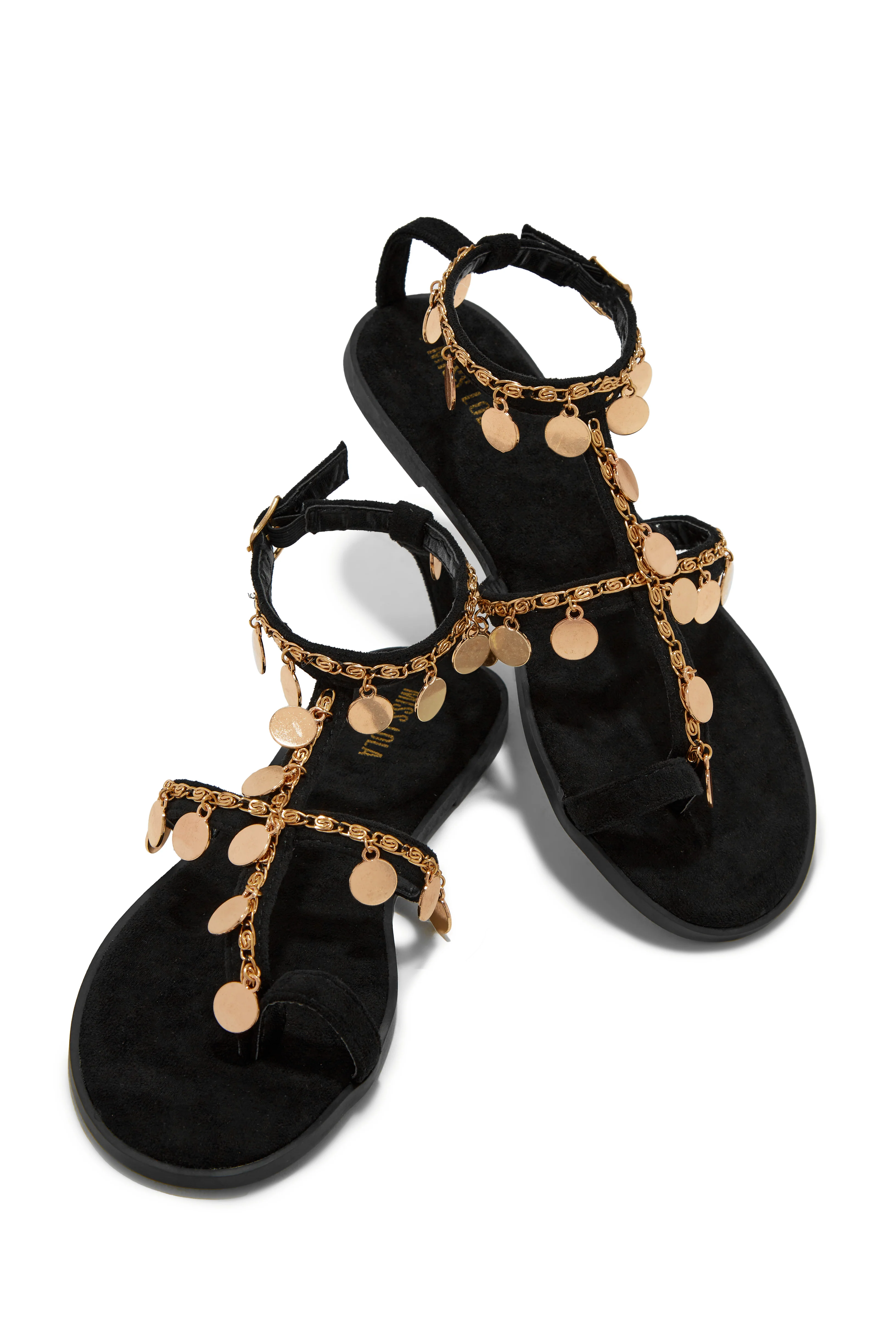 Absolute Paradise Chain Embellished Sandals - Black - Image 4