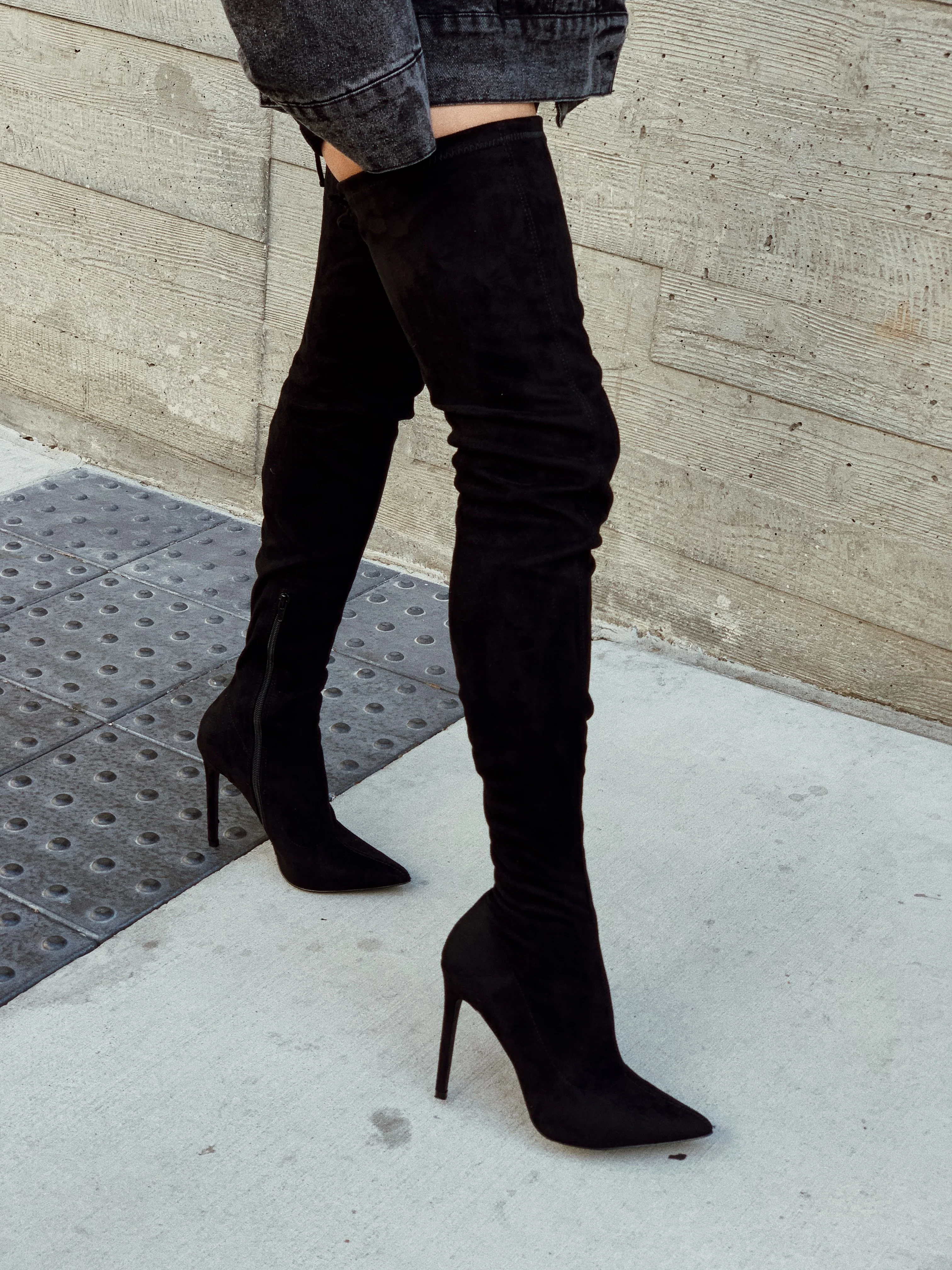 Aim High Over The Knee Boots - Black - Image 8