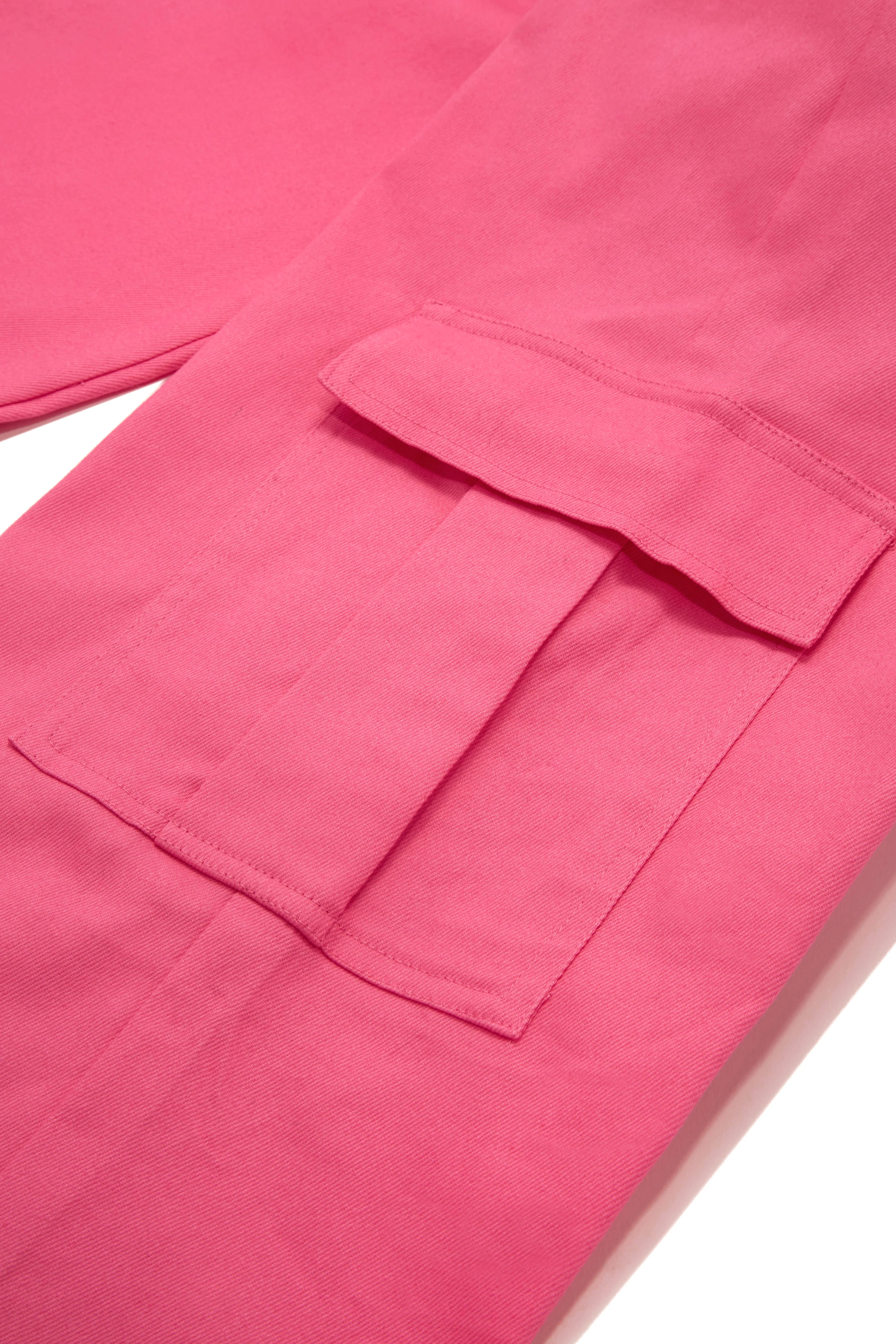 Alania High Waist Denim Cargos - Pink - Image 6