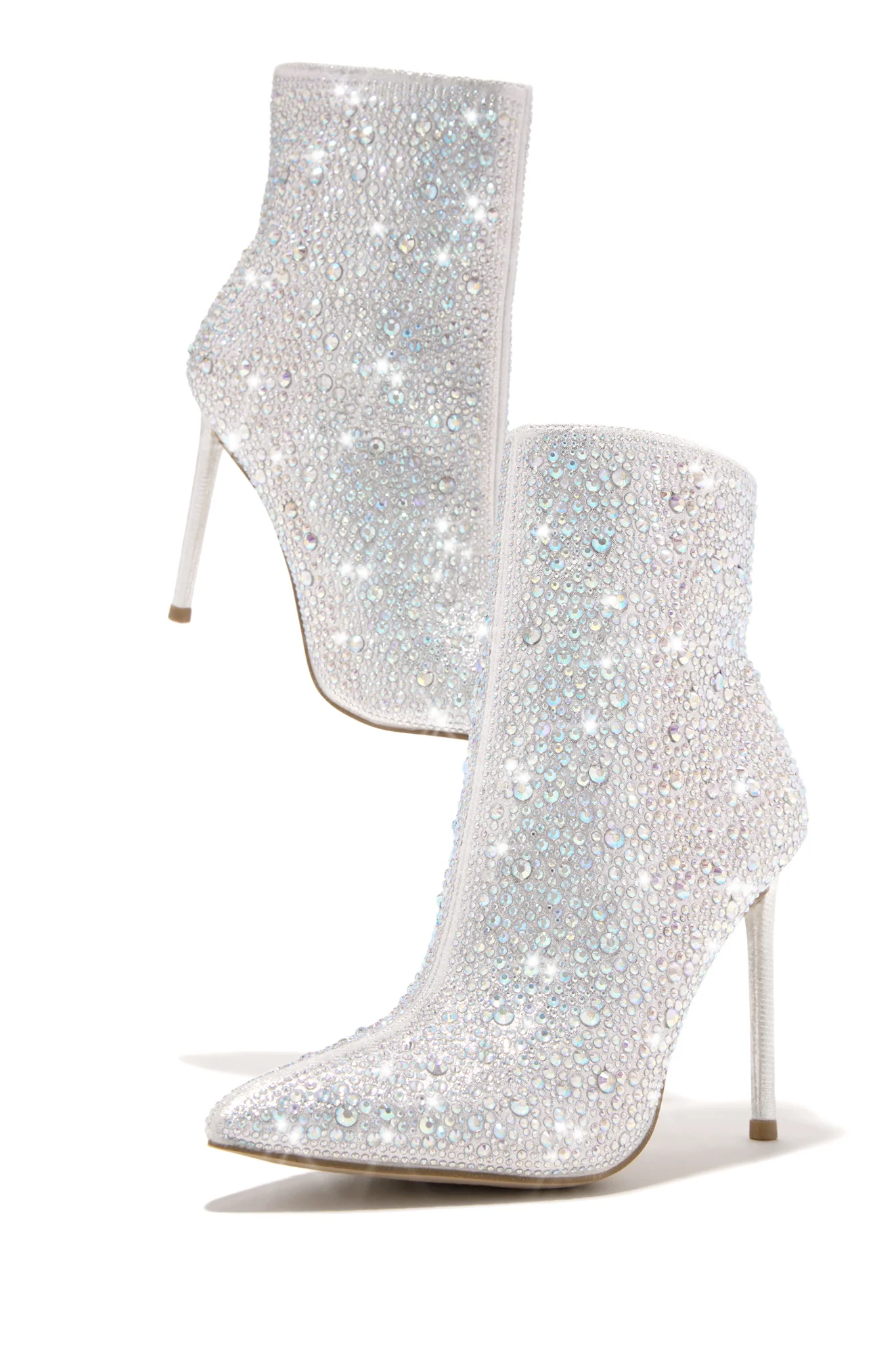 Alayah Embellished Ankle Boots - Silver - Image 5