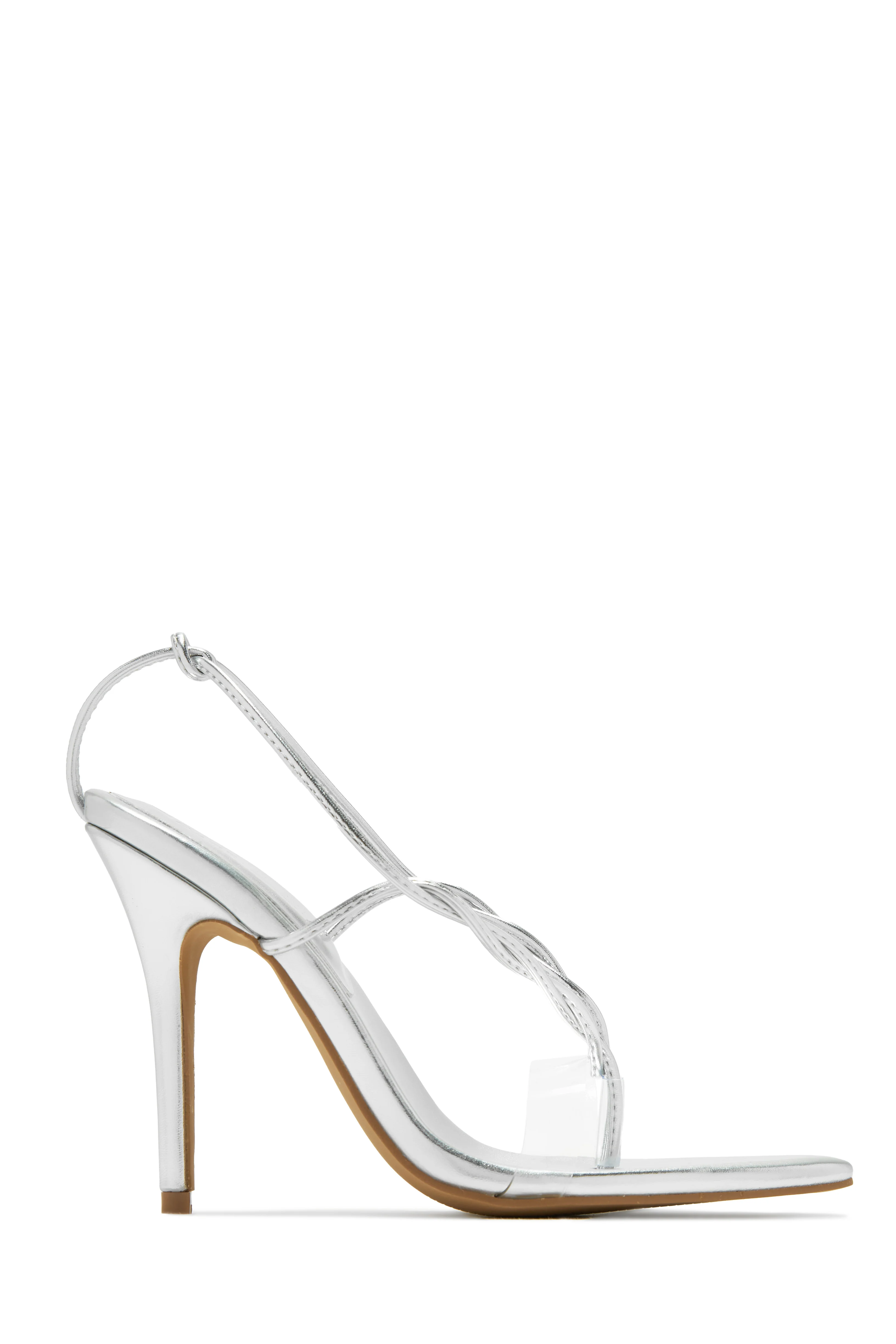 Aleena Clear Strap High Heels - Silver - Image 6