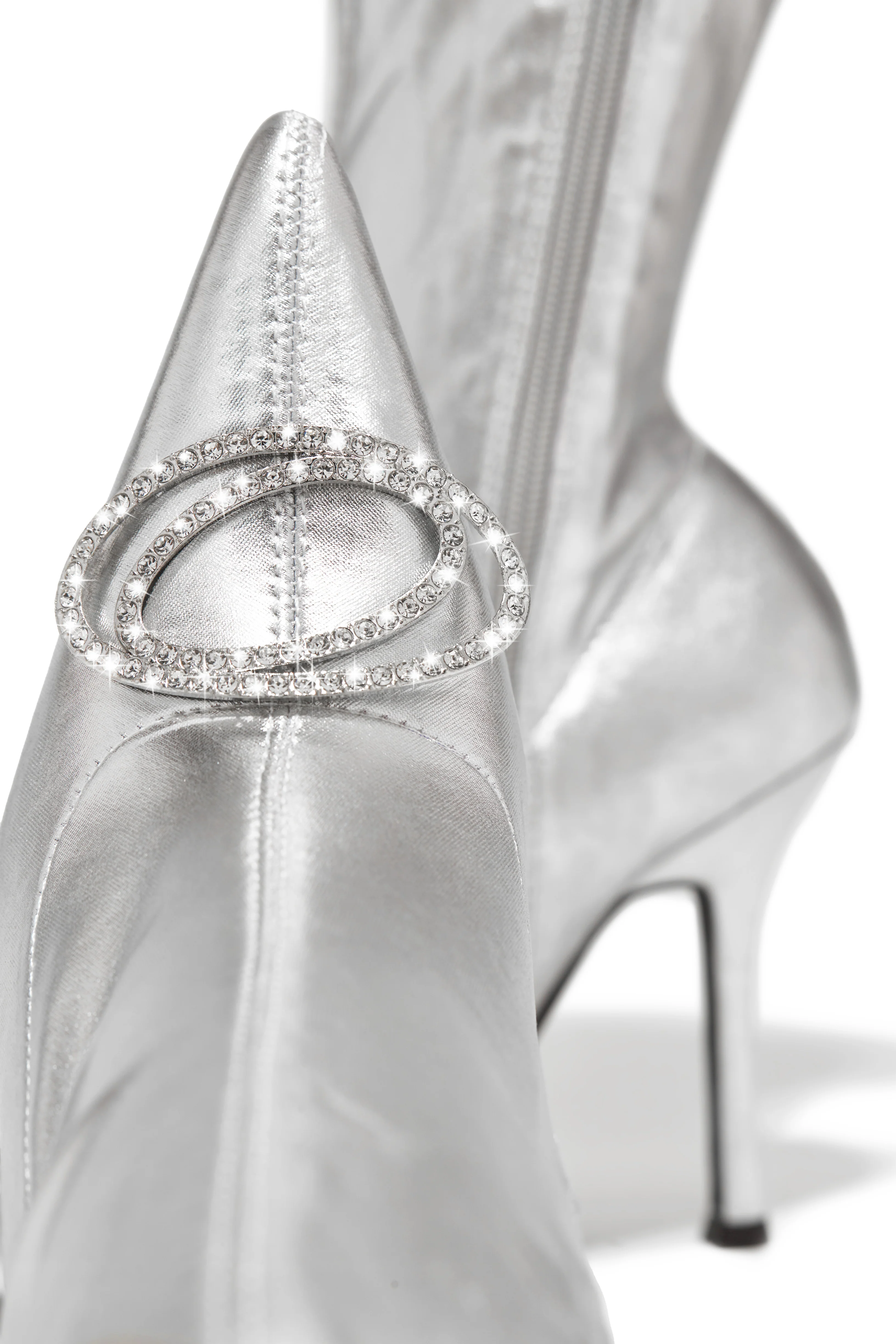 Alisa Embellished Ankle Boots - Silver - Image 4