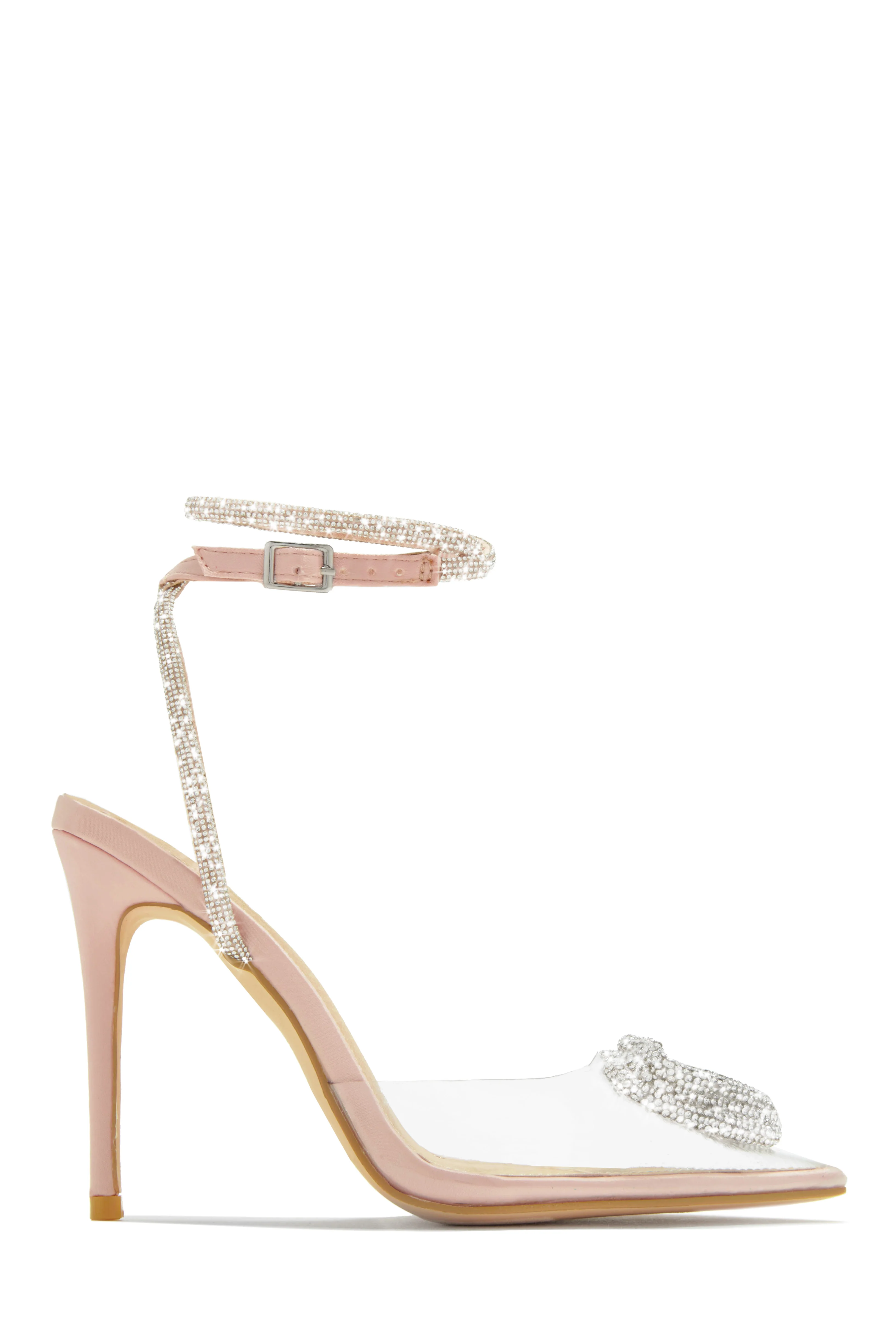 All For Love Heart Embellished High Heels - Clear - Image 7