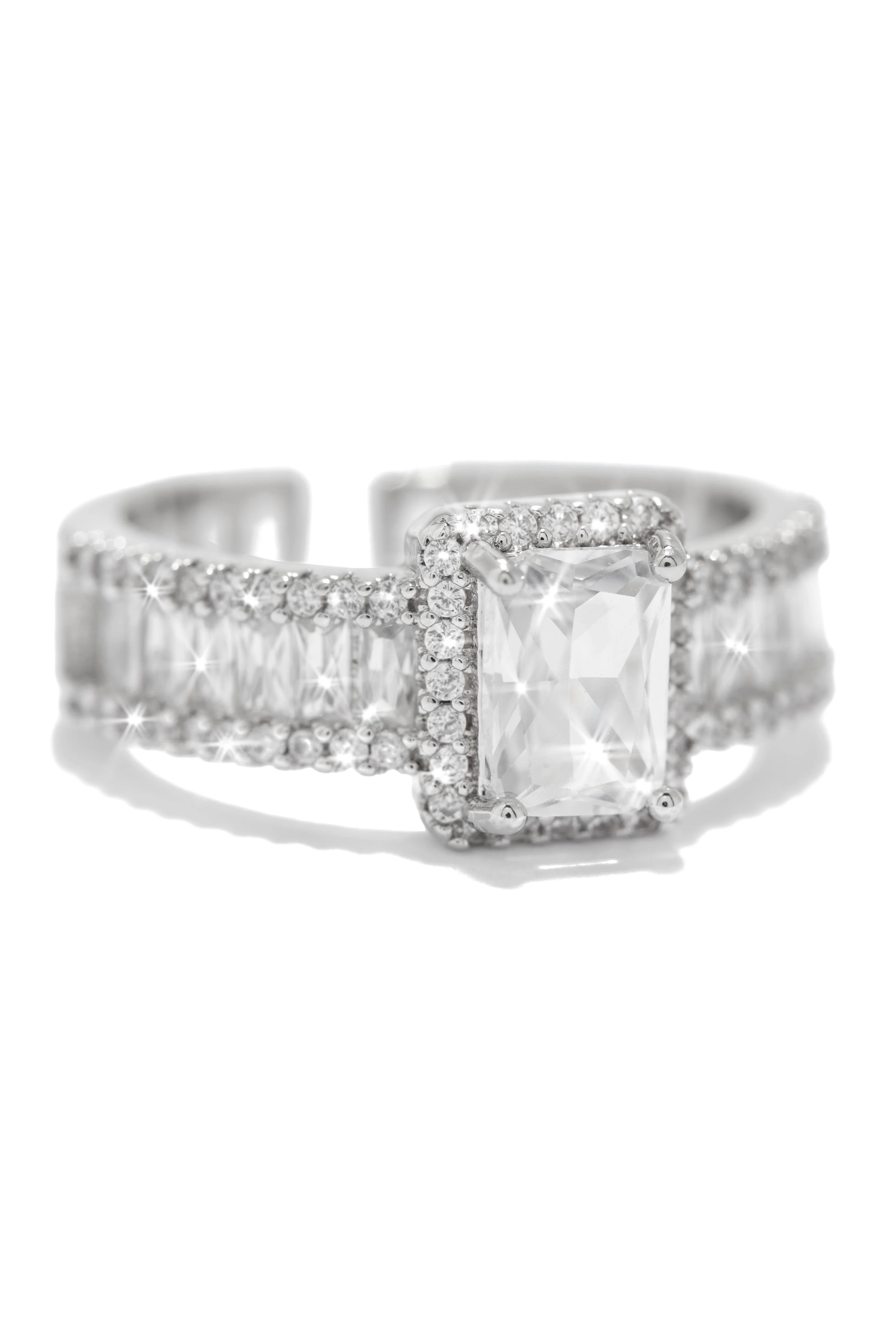 Always Yours Rhodium Plated CZ Ring - Silver - Image 5