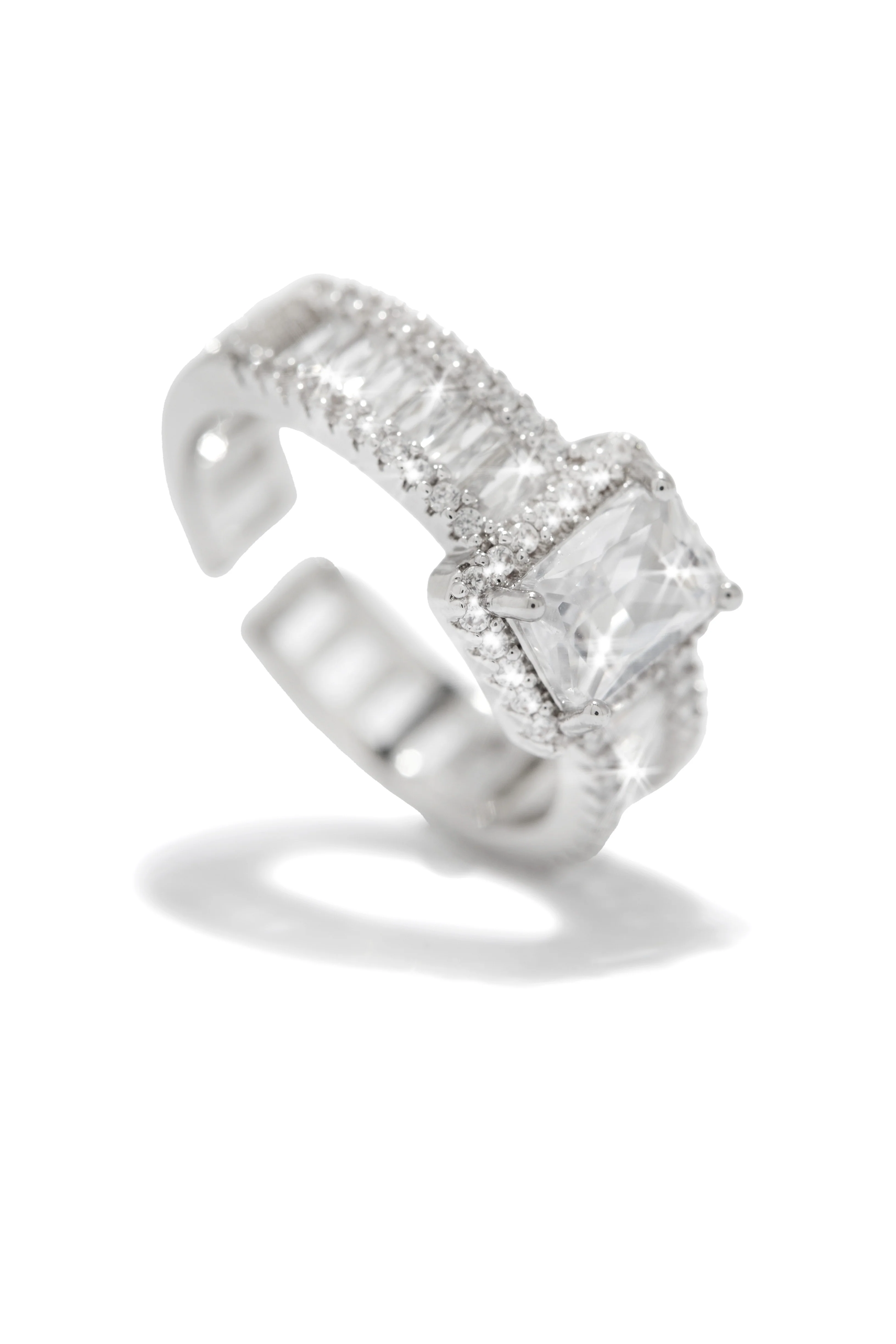 Always Yours Rhodium Plated CZ Ring - Silver - Image 6