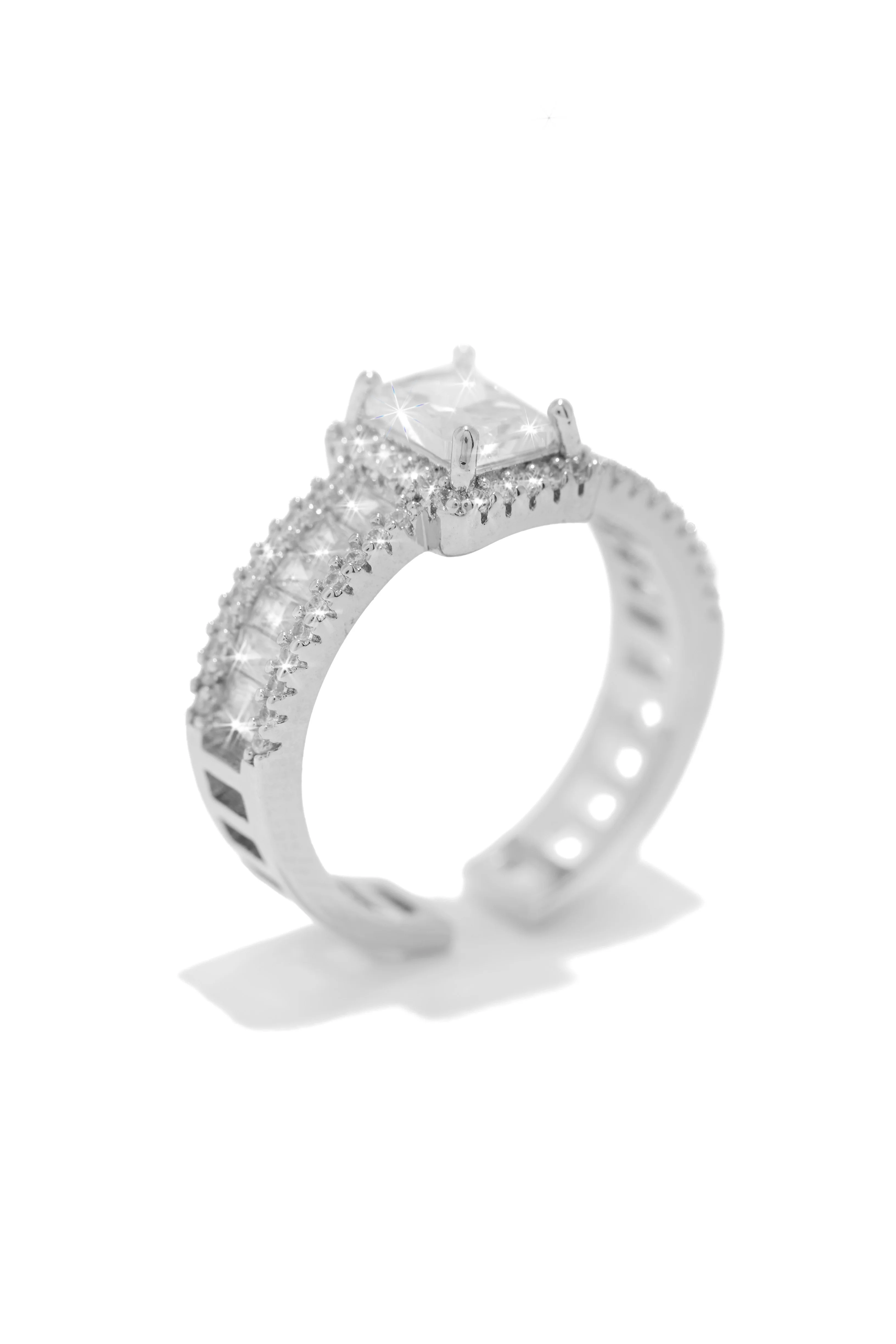 Always Yours Rhodium Plated CZ Ring - Silver - Image 7