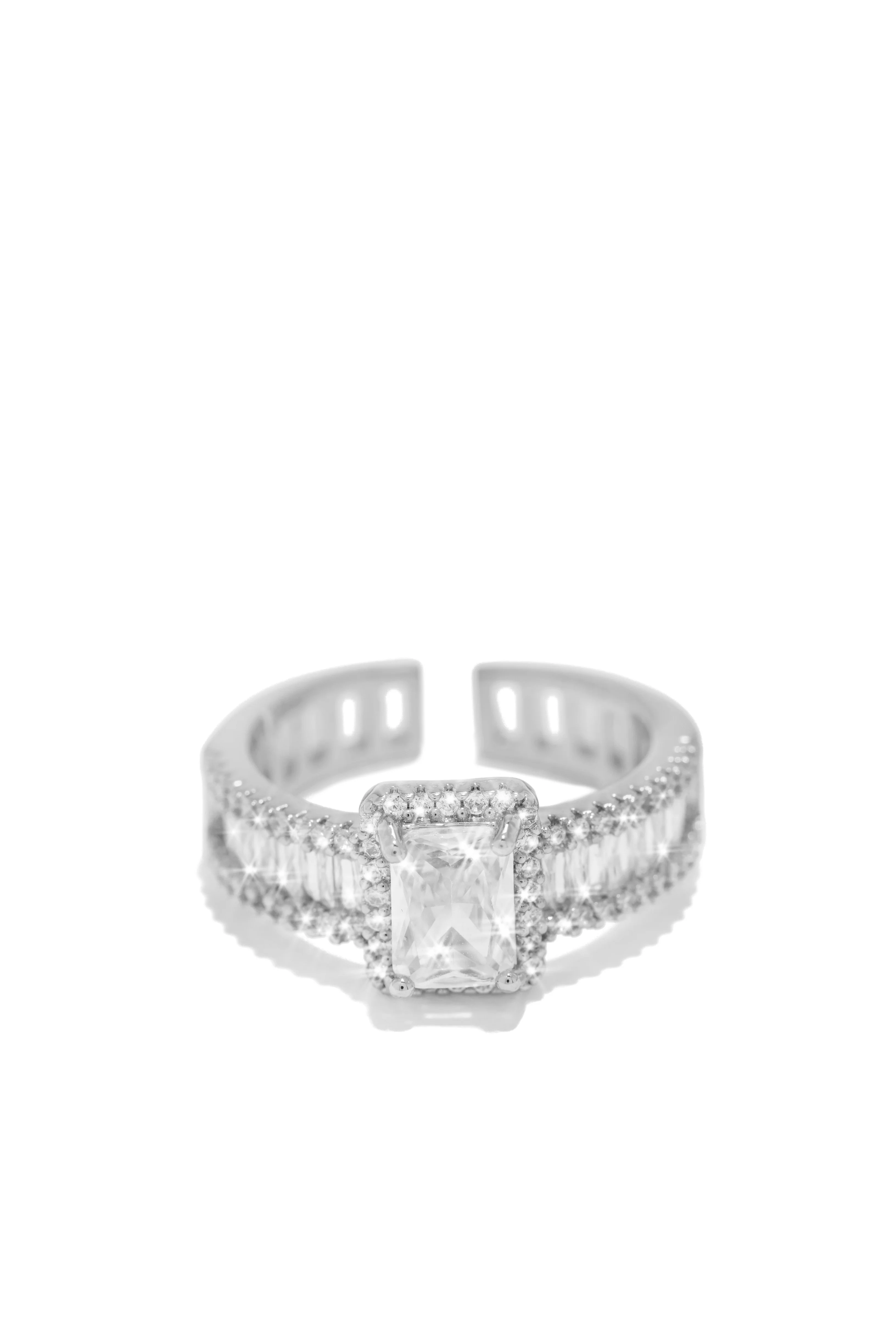 Always Yours Rhodium Plated CZ Ring - Silver - Image 9