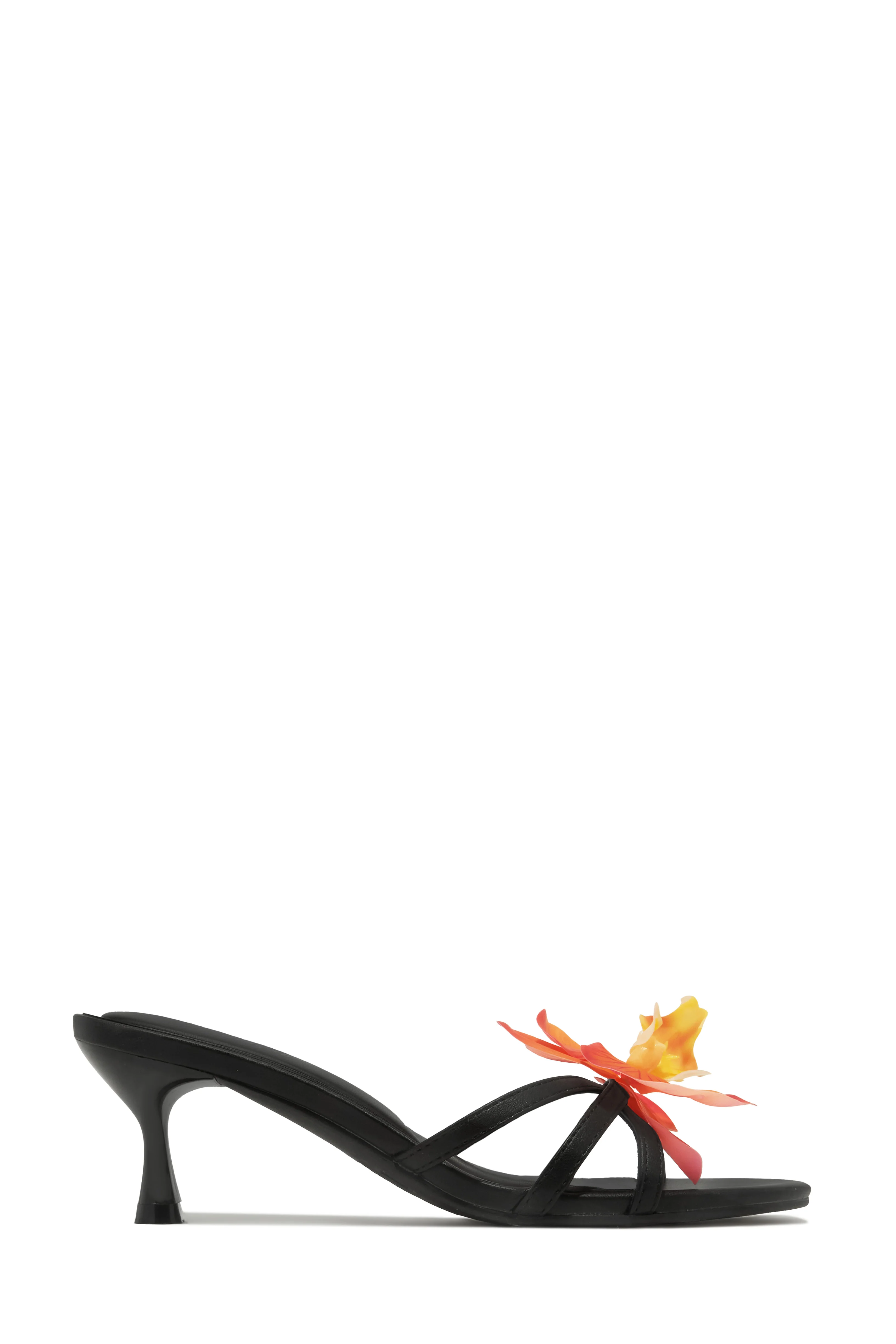 Alyssa Rosette Mid Heel Mules - Black - Image 10