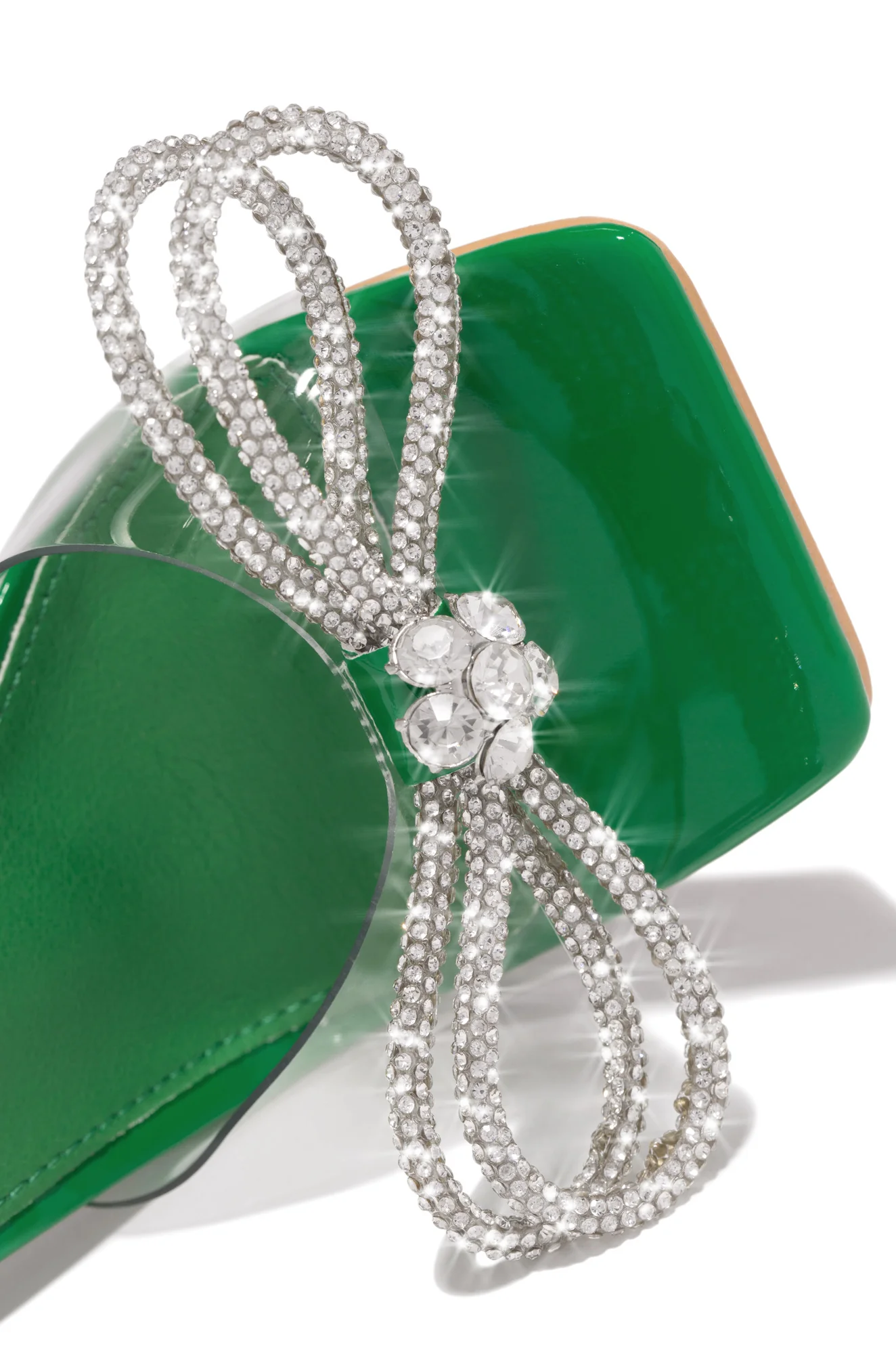 Amaria Embellished Bow Strap High Heels - Green - Image 5