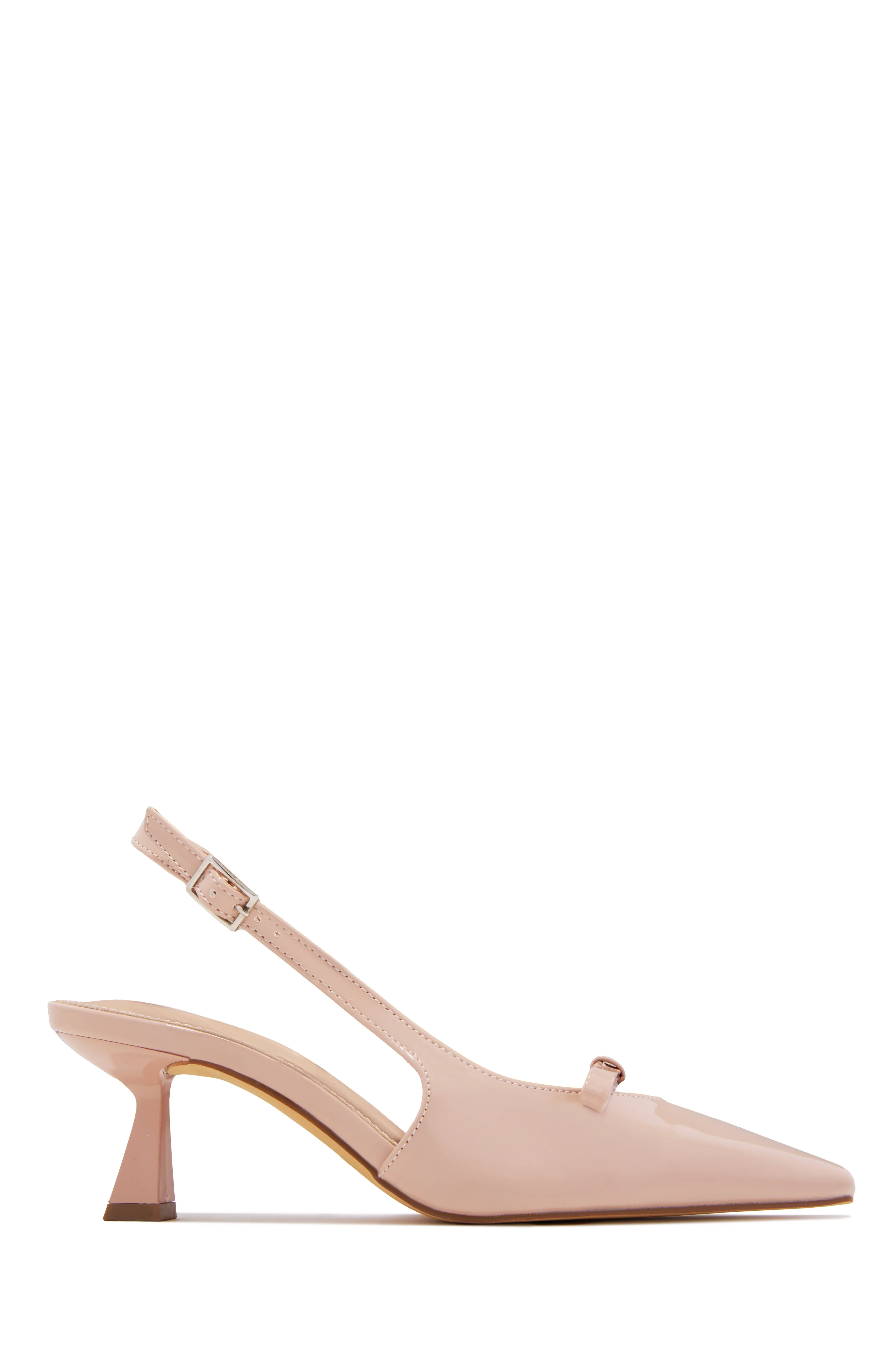 Amaya Slingback Mid Heel Pumps - Nude - Image 3