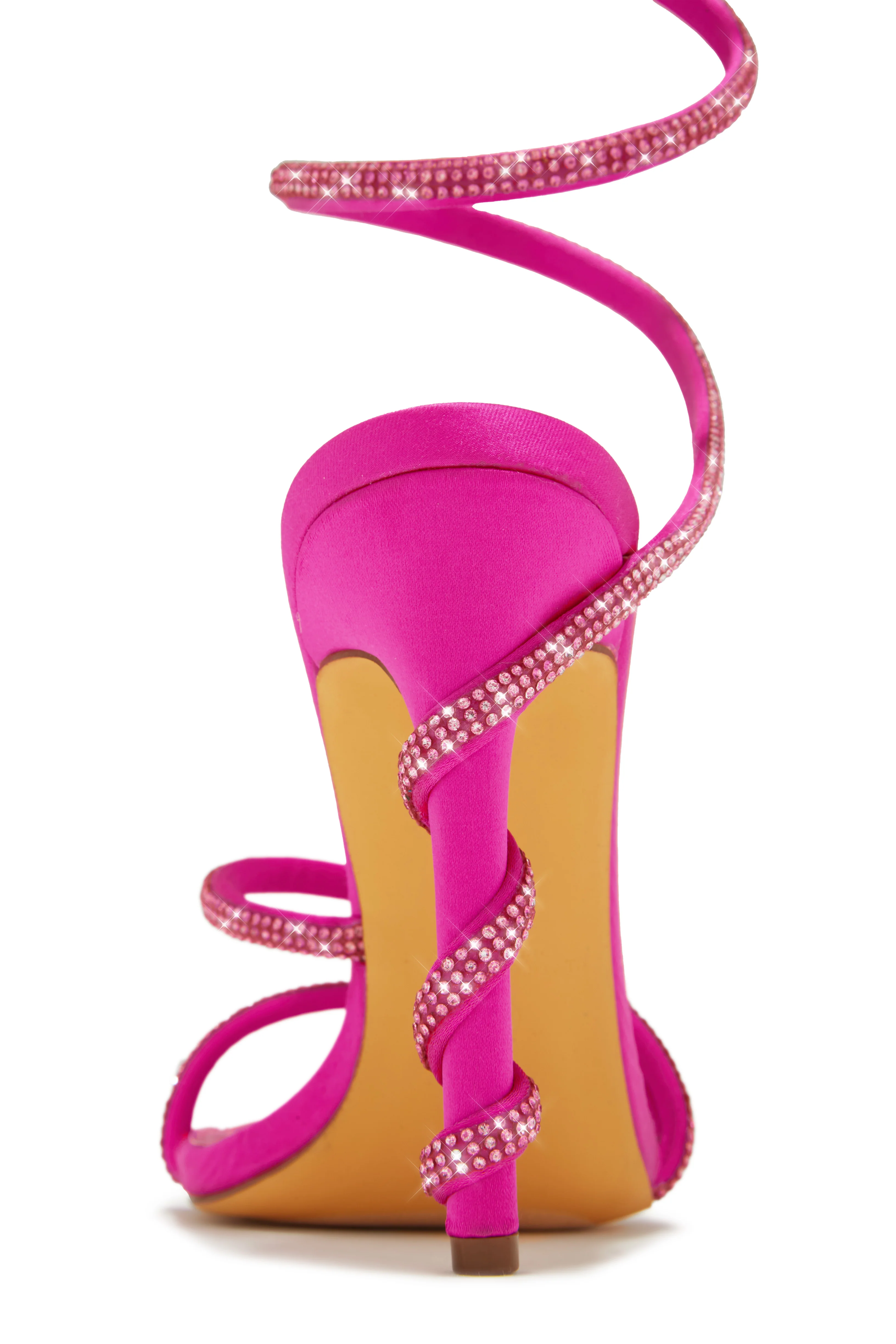 Andria Embellished Around The Ankle Coil Heels - Pink - Image 2