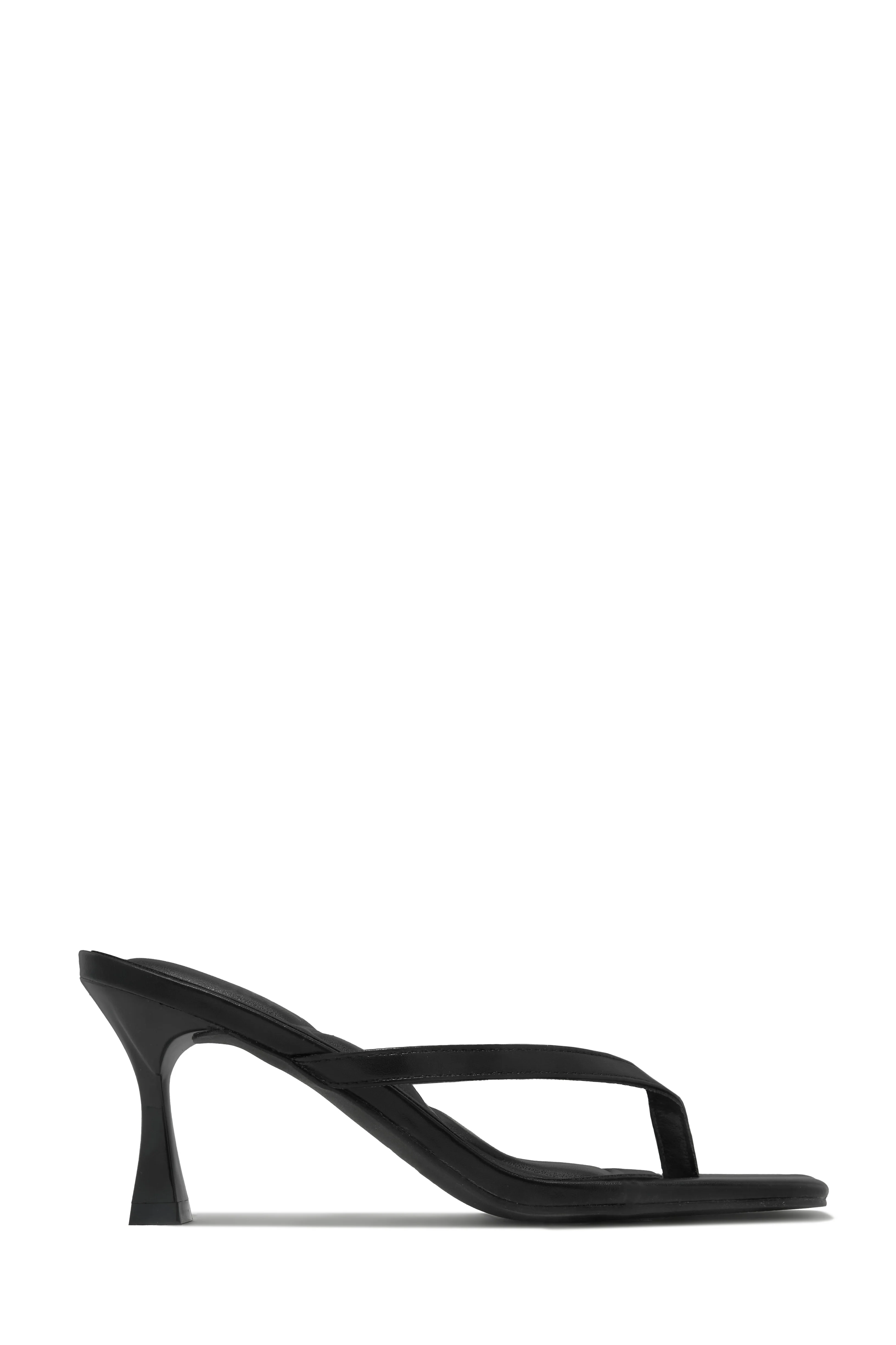 Angelie Mid Heel Mules - Black - Image 5
