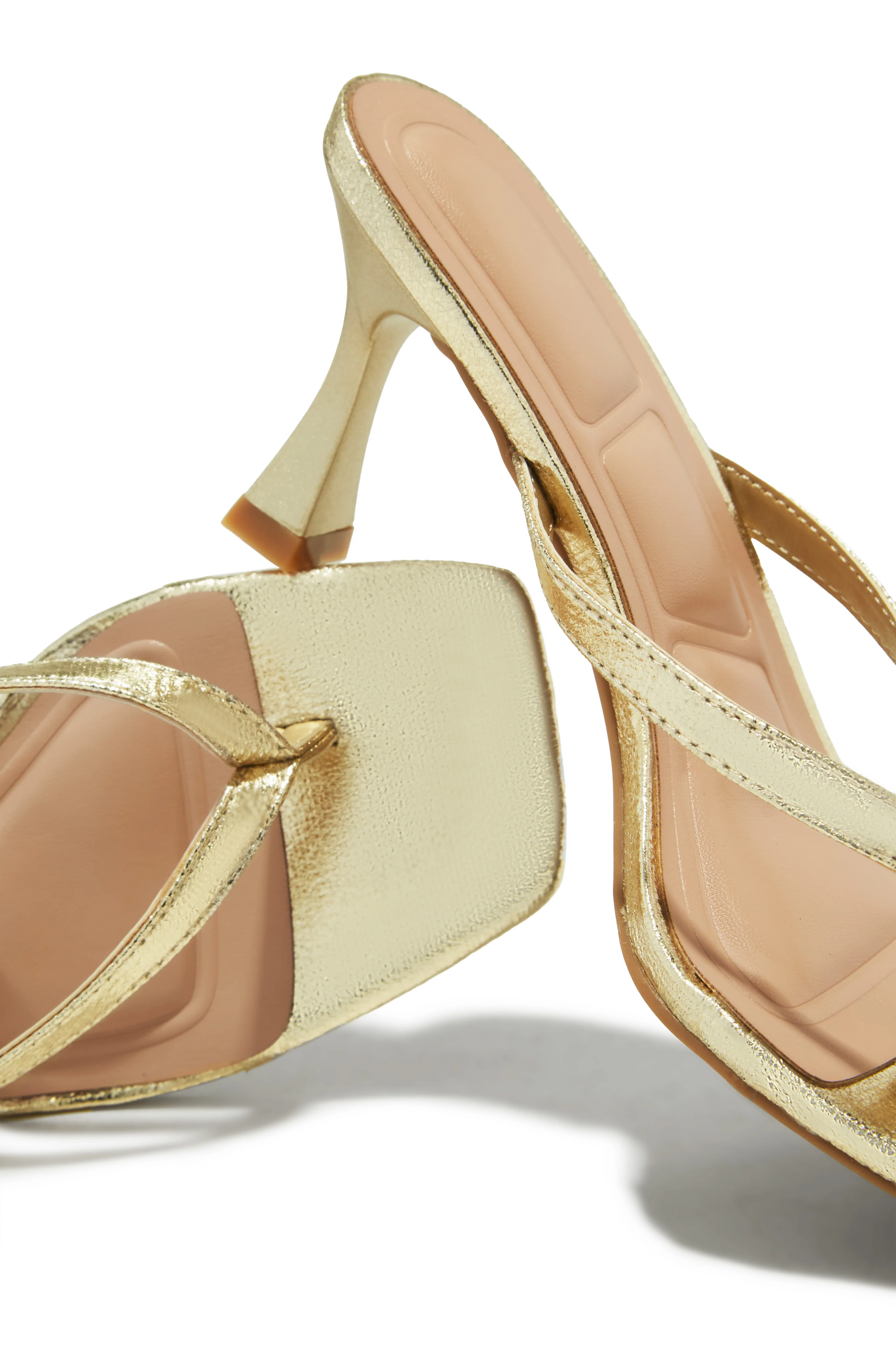 Angelie Mid Heel Mules - Gold - Image 3
