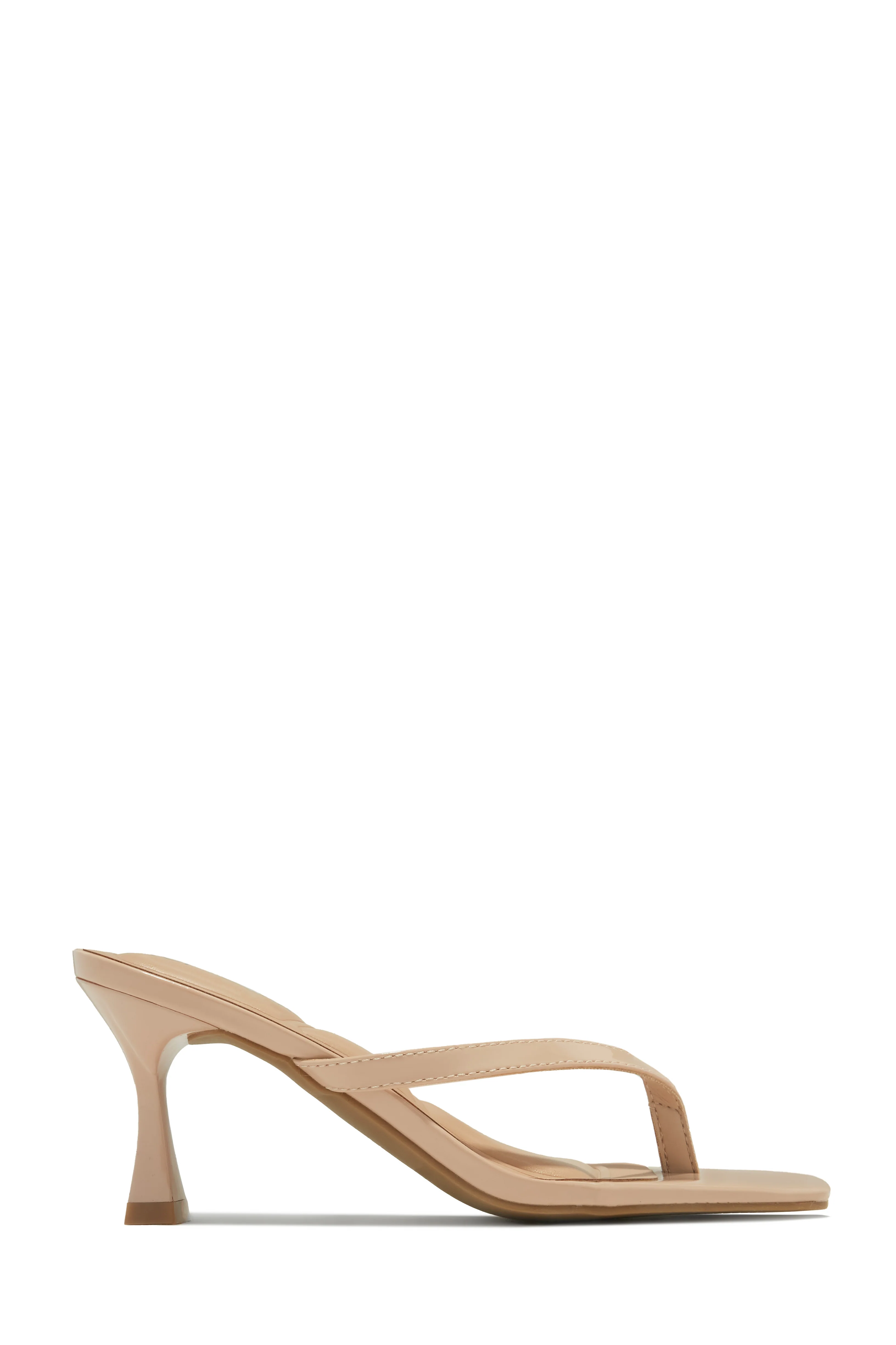 Angelie Mid Heel Mules - Nude - Image 5
