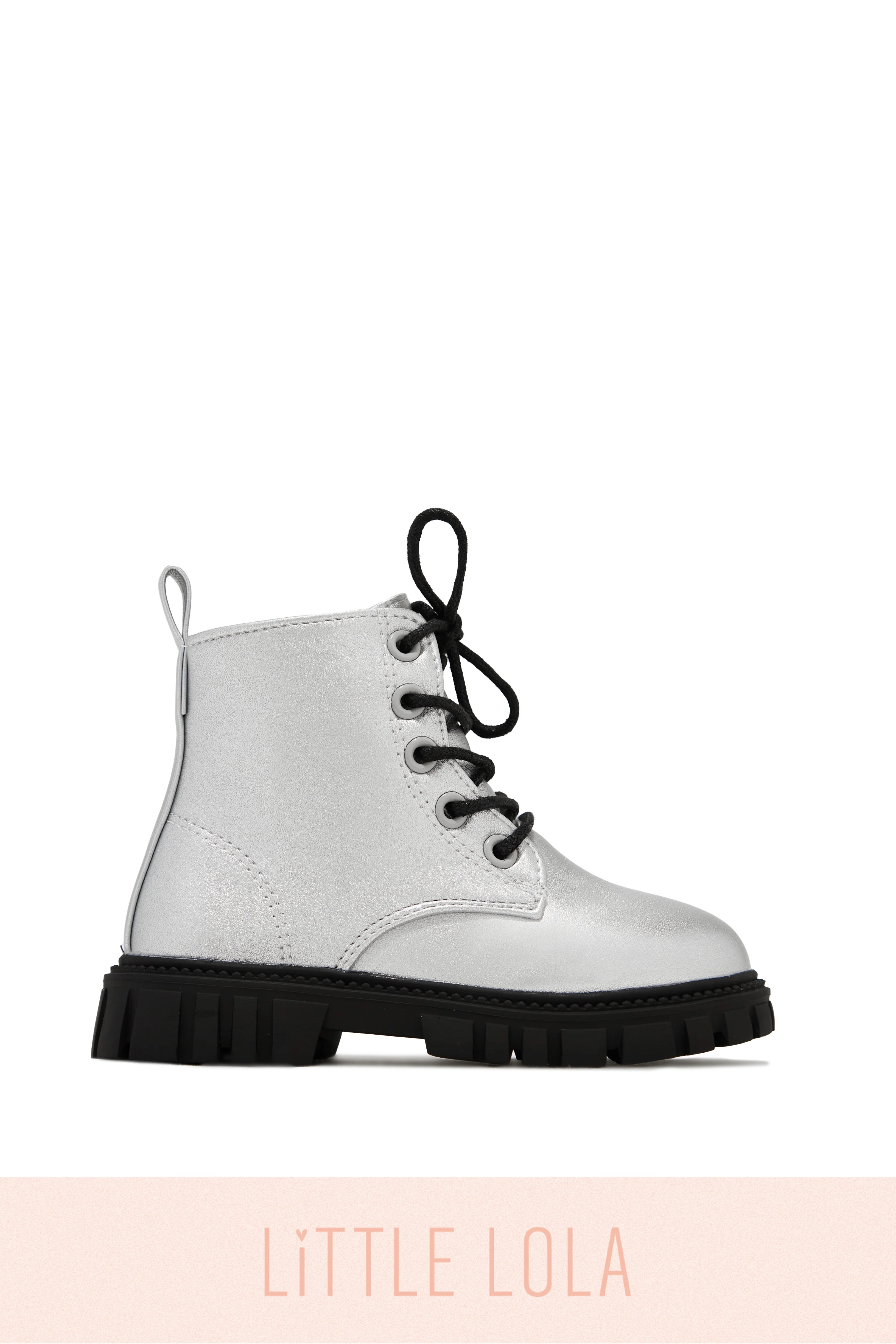Ariella Lace Up Boots - Silver - Image 5