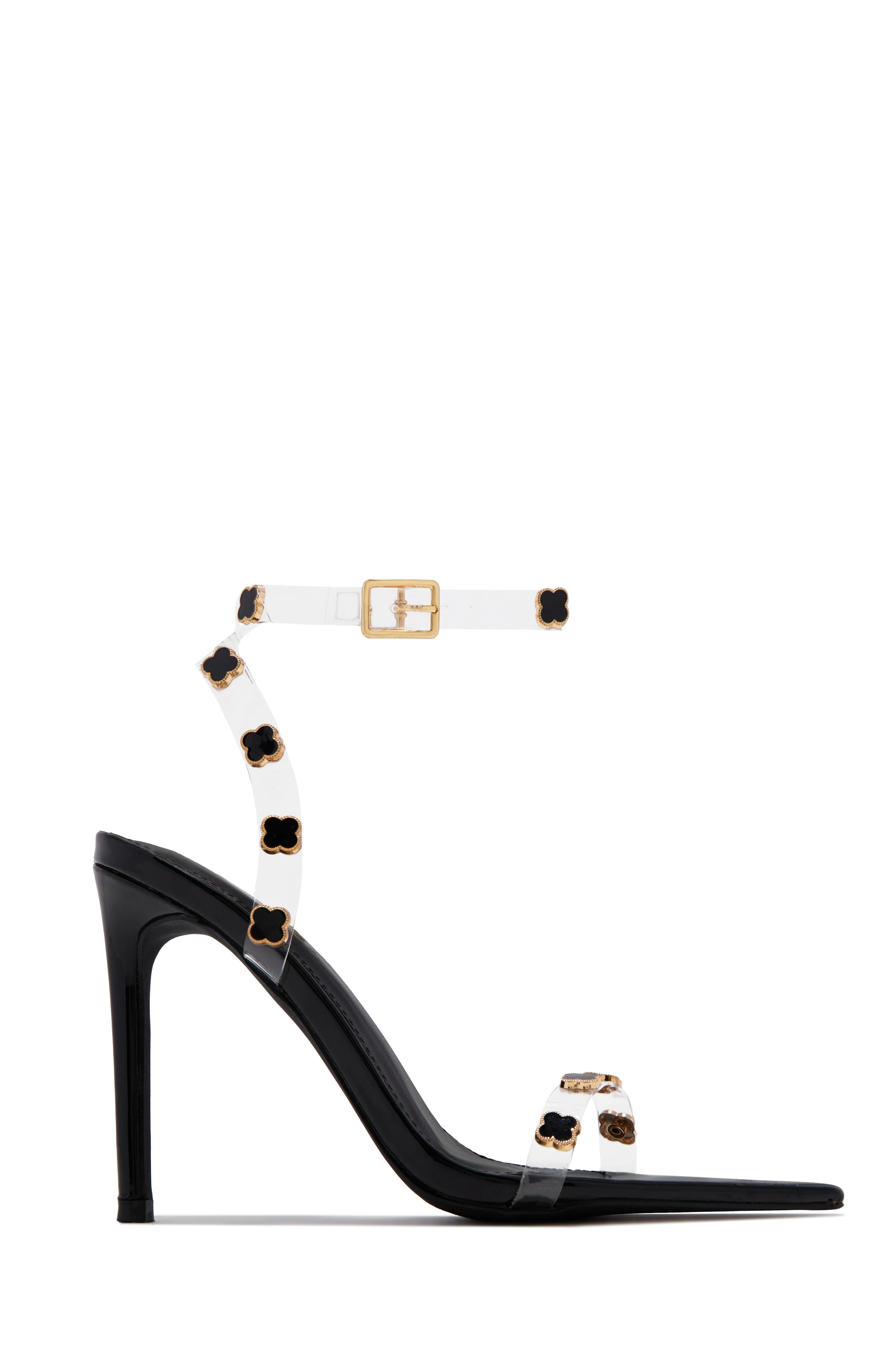 Aurela Clear Strap High Heels - Black - Image 4