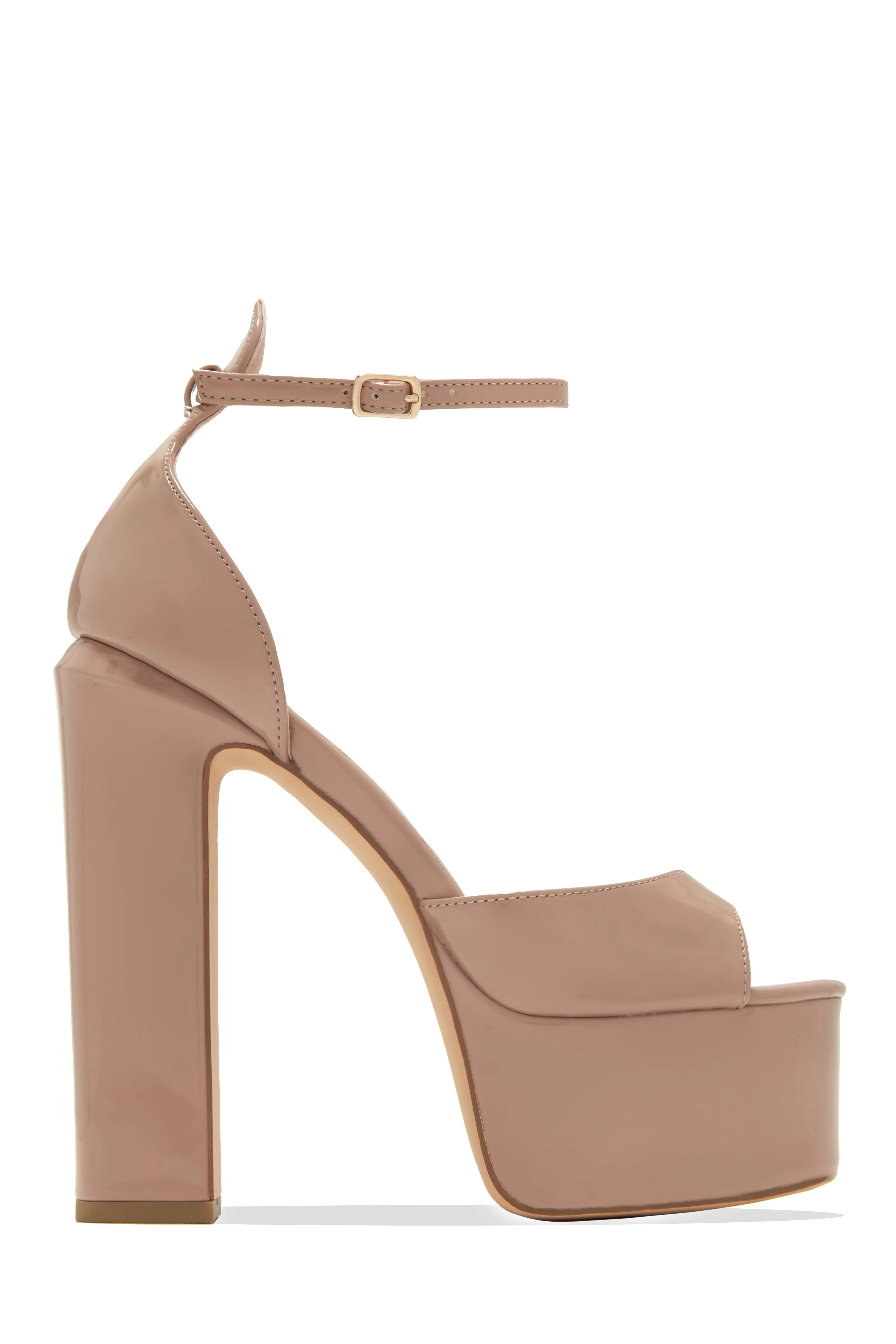 Avani Block High Heel Platforms - Nude - Image 7