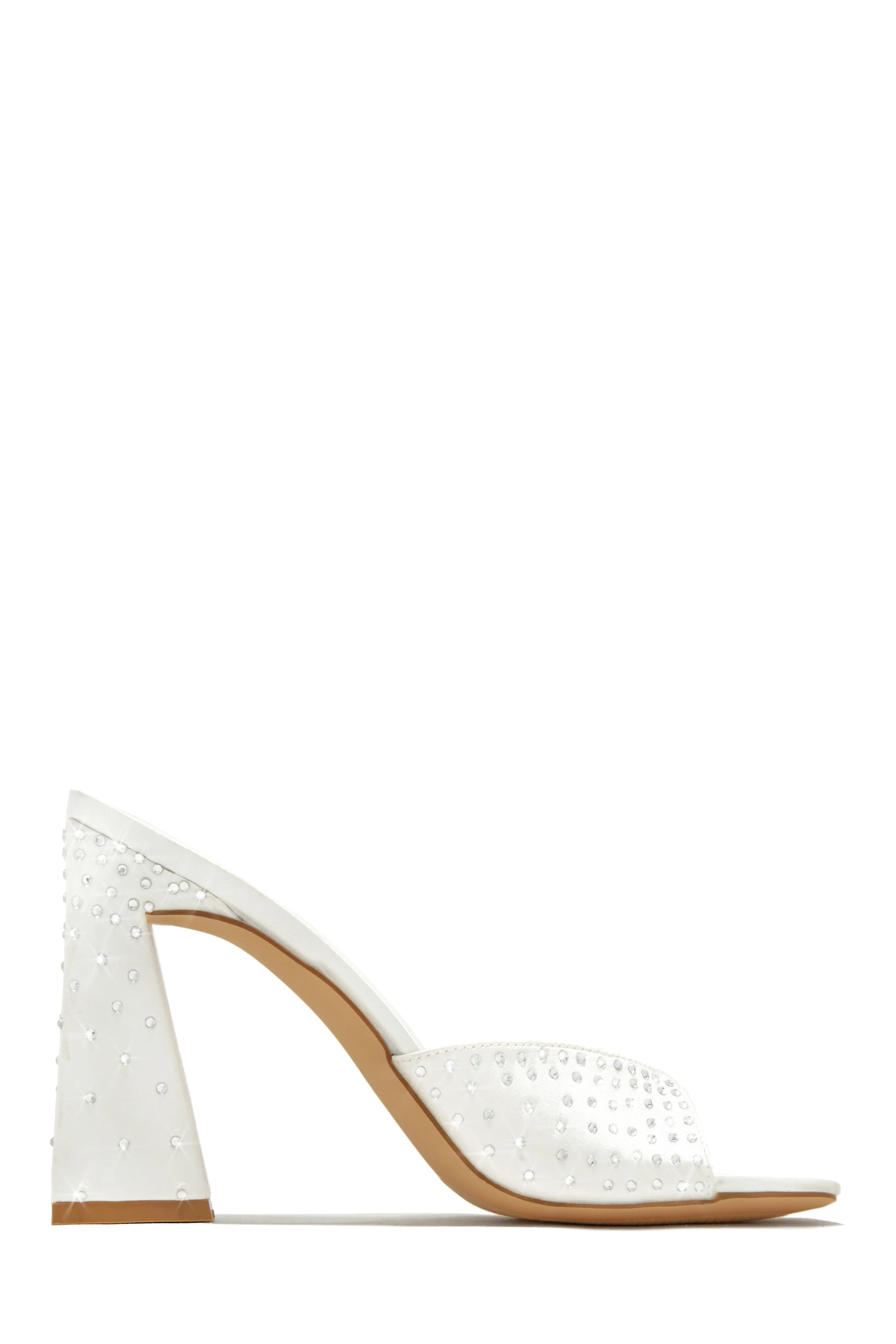 Azaria Embellished Block Heel Mules - White - Image 6