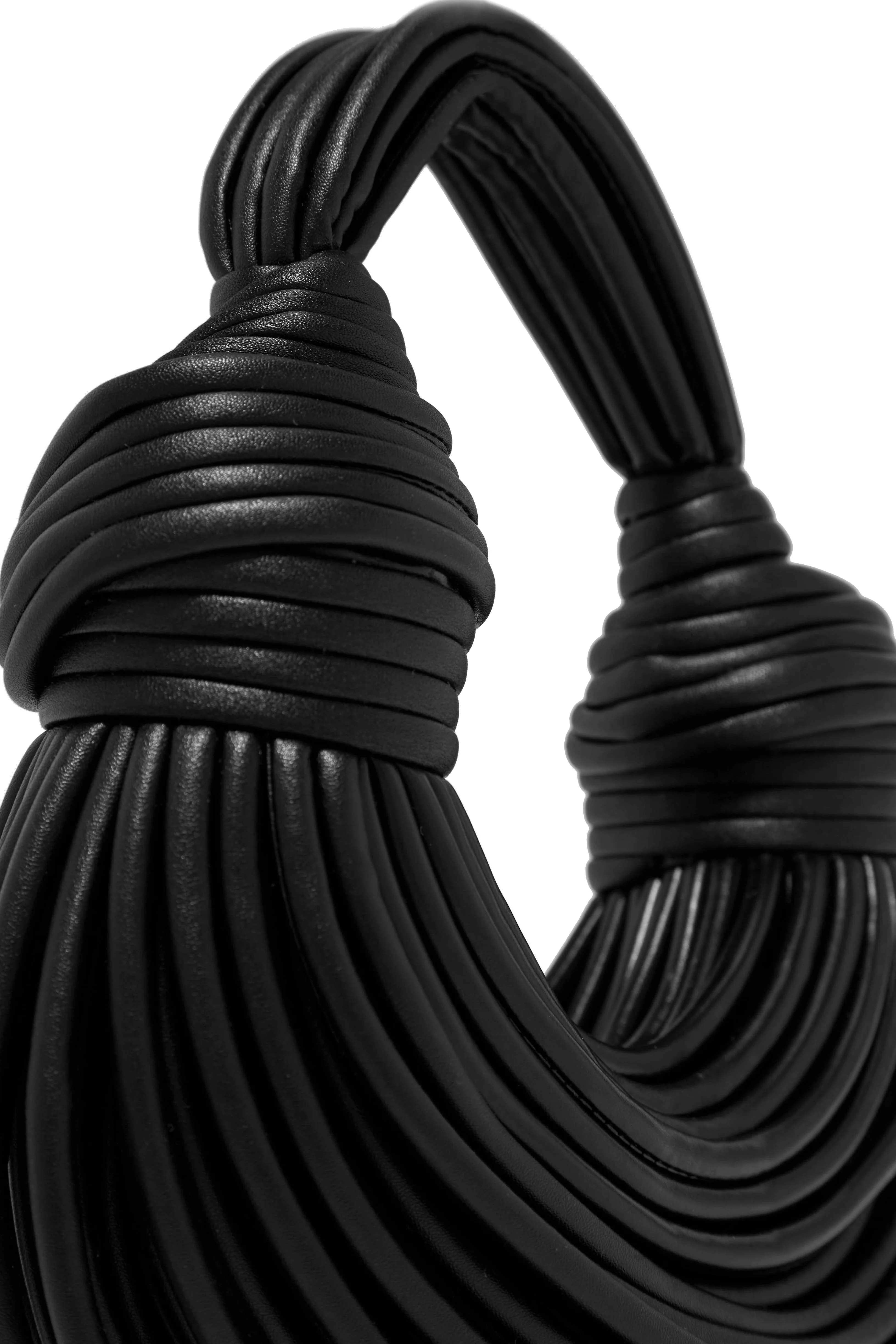 Azelie Double Knot Spaghetti Handbag - Black - Image 9