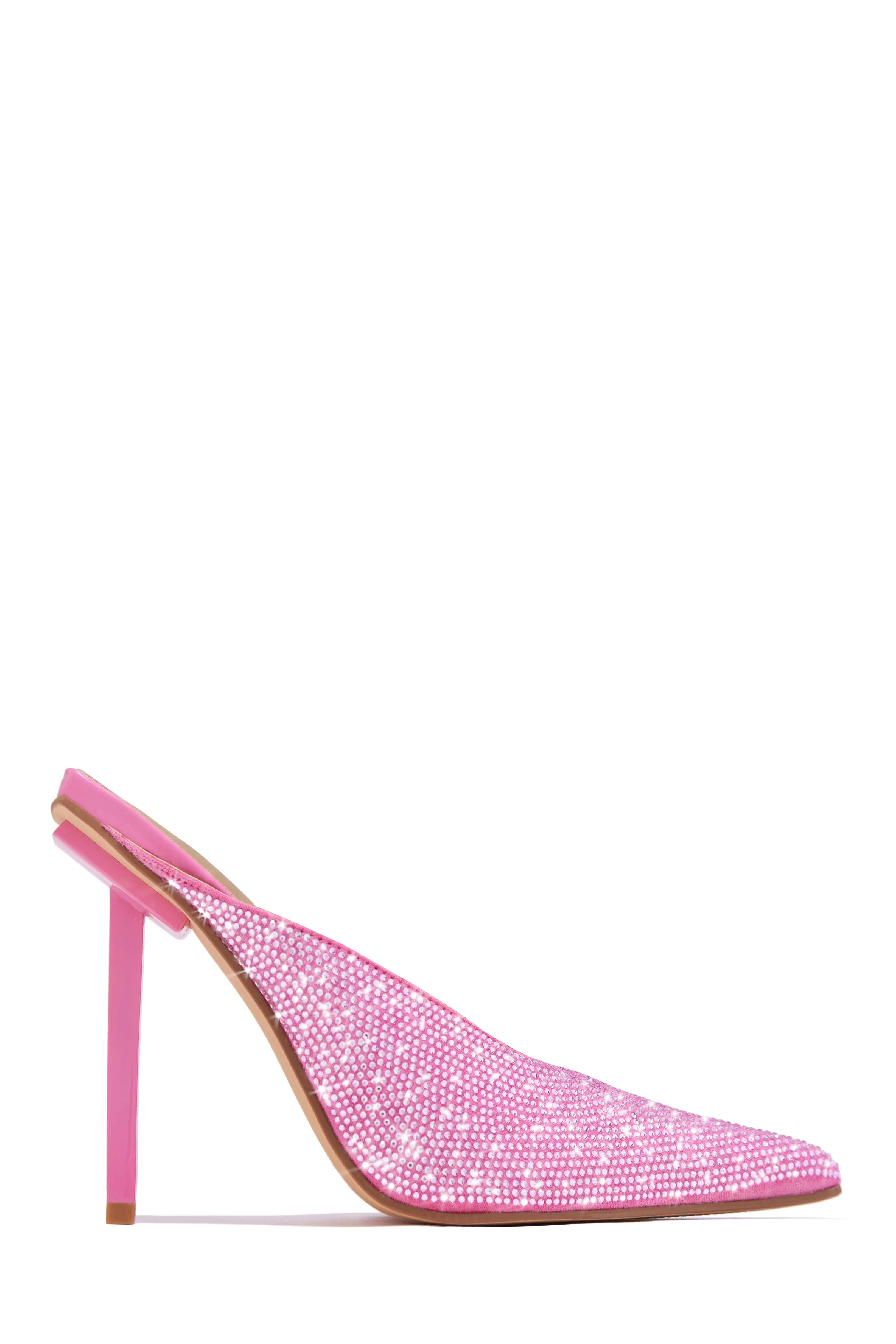Azilis Embellished High Heel Mules - Pink - Image 7