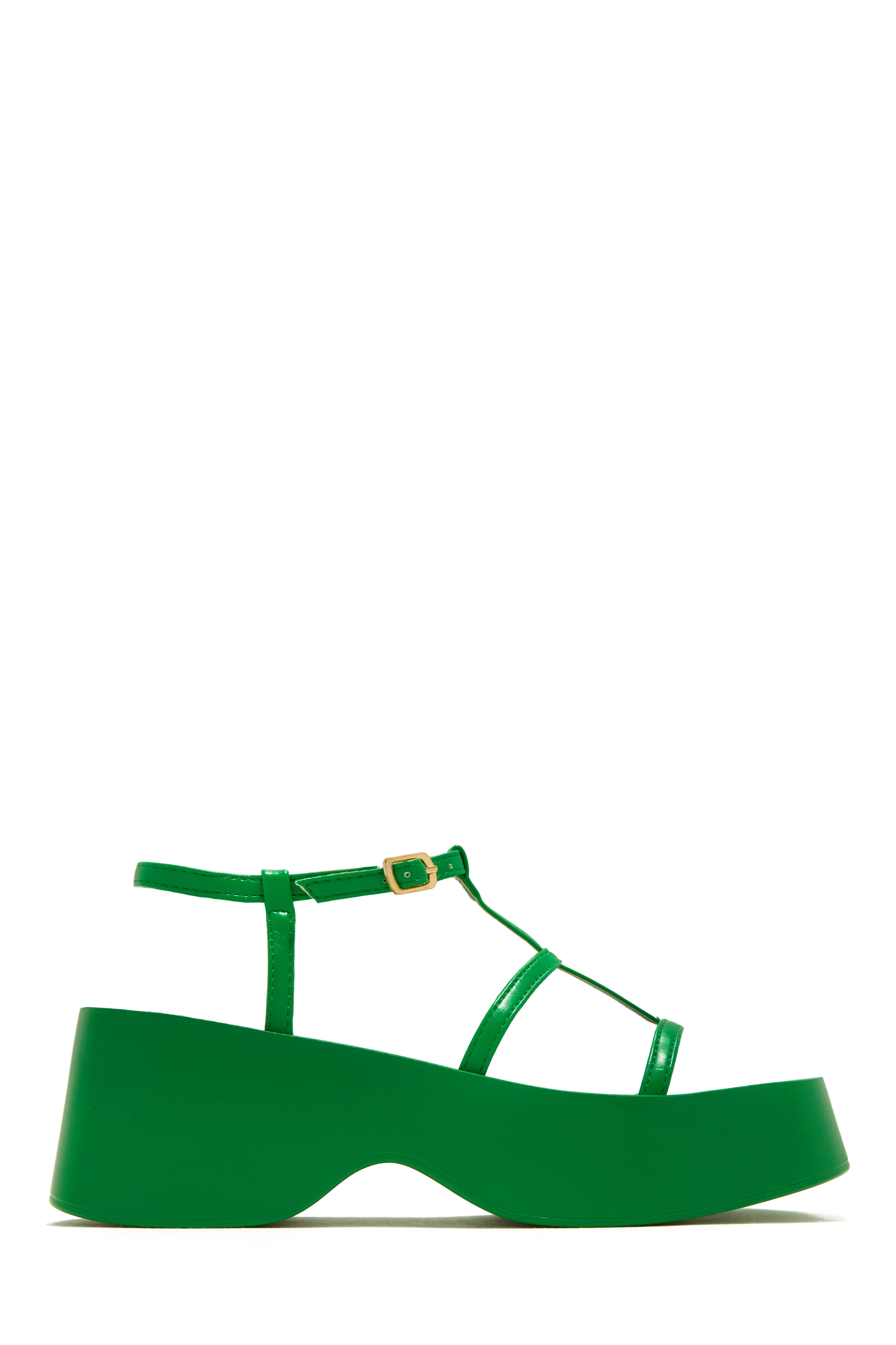 Beach Trip Flat Platform Sandals - Green - Image 3