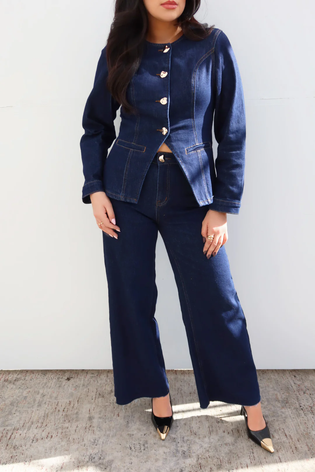 Becca Wide Leg Jean Pant - Denim - Image 2