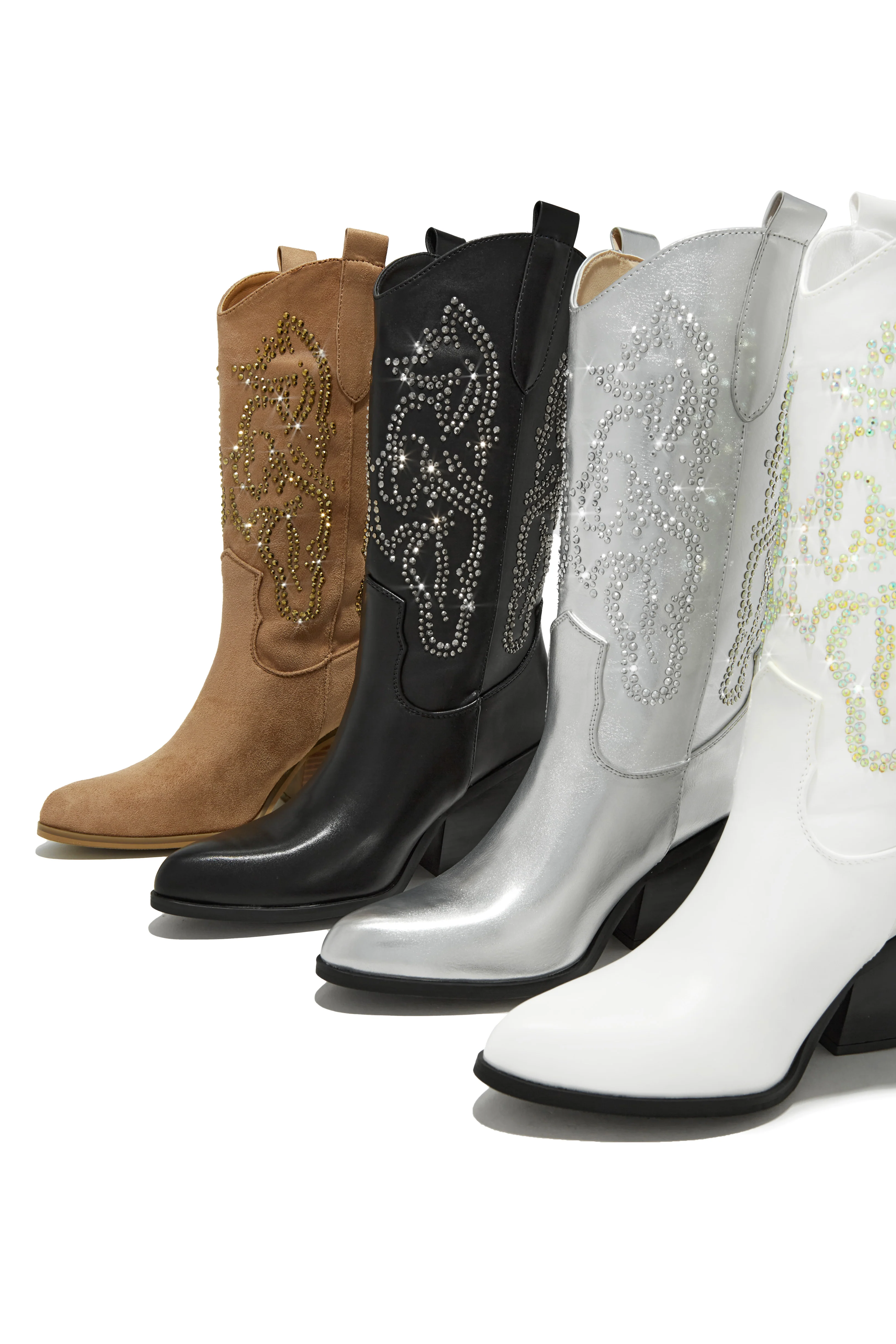 Best In The West Embellished Cowgirl Boots - White - Image 6