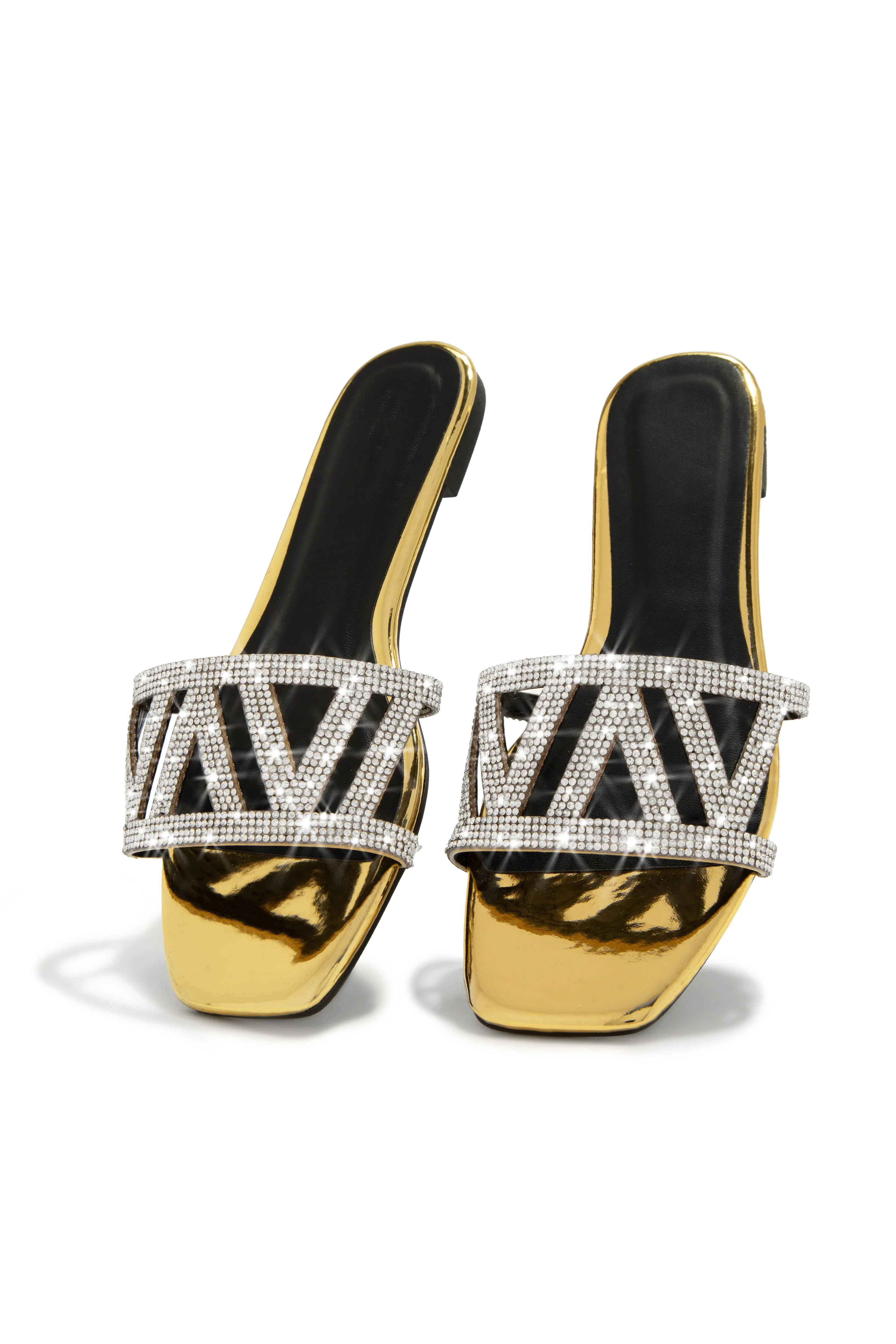 Bora Bora Dreams Embellished Slip On Sandals - Gold - Image 3