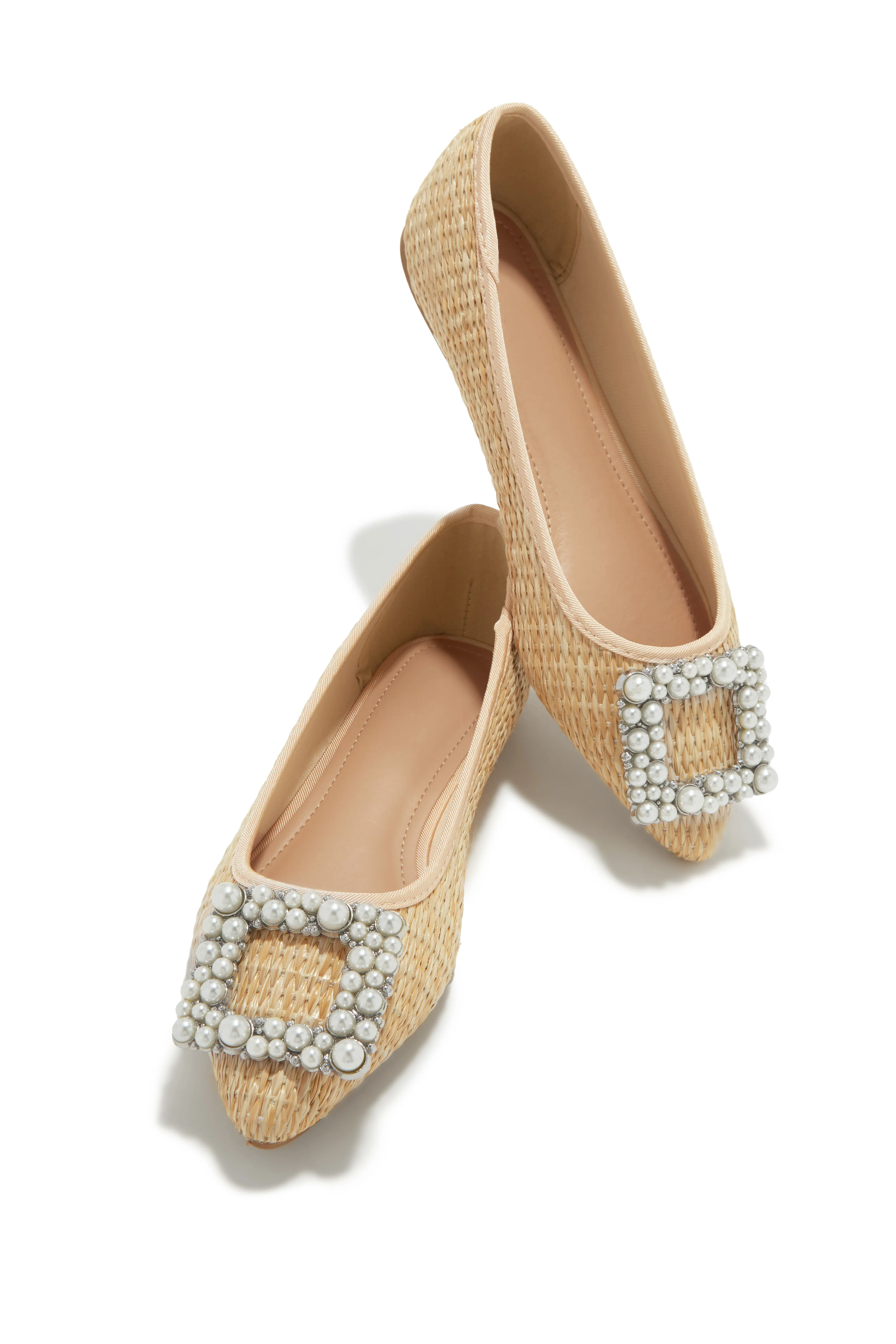 Brynn Faux-Pearl Detailed Flats - Natural - Image 5