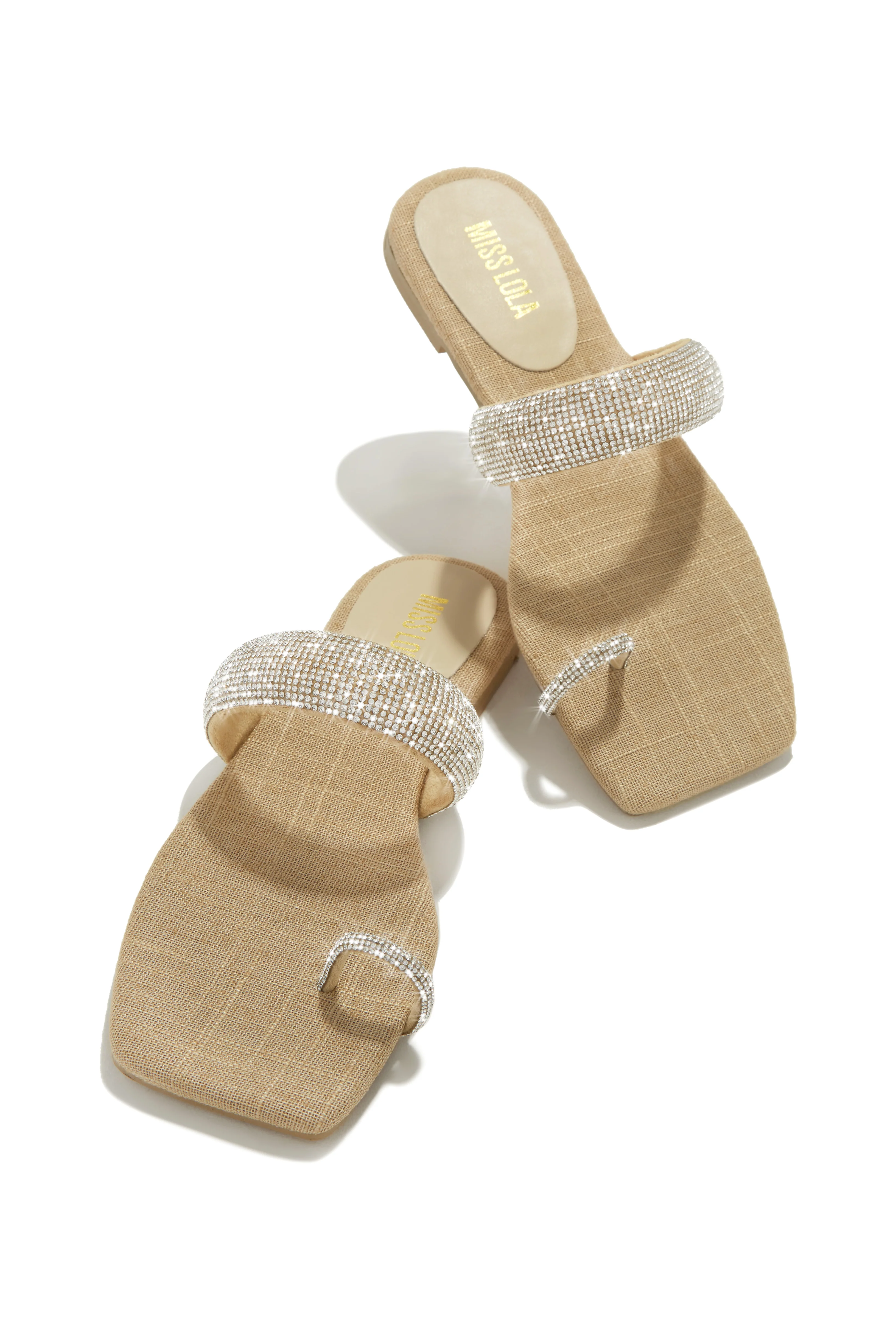 Cabana Beach Embellished Slip On Sandals - White - Image 11