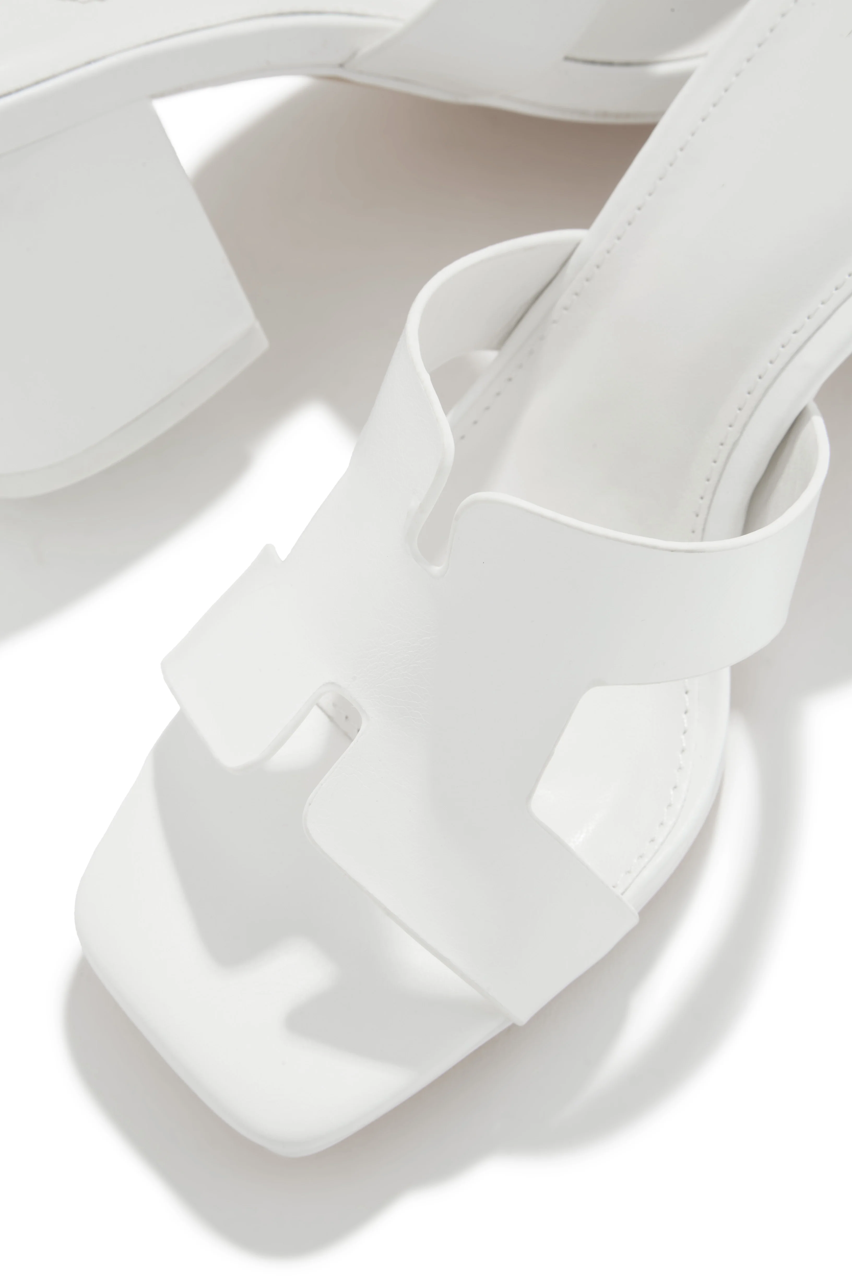 Carina Block Heel Mules - White - Image 3