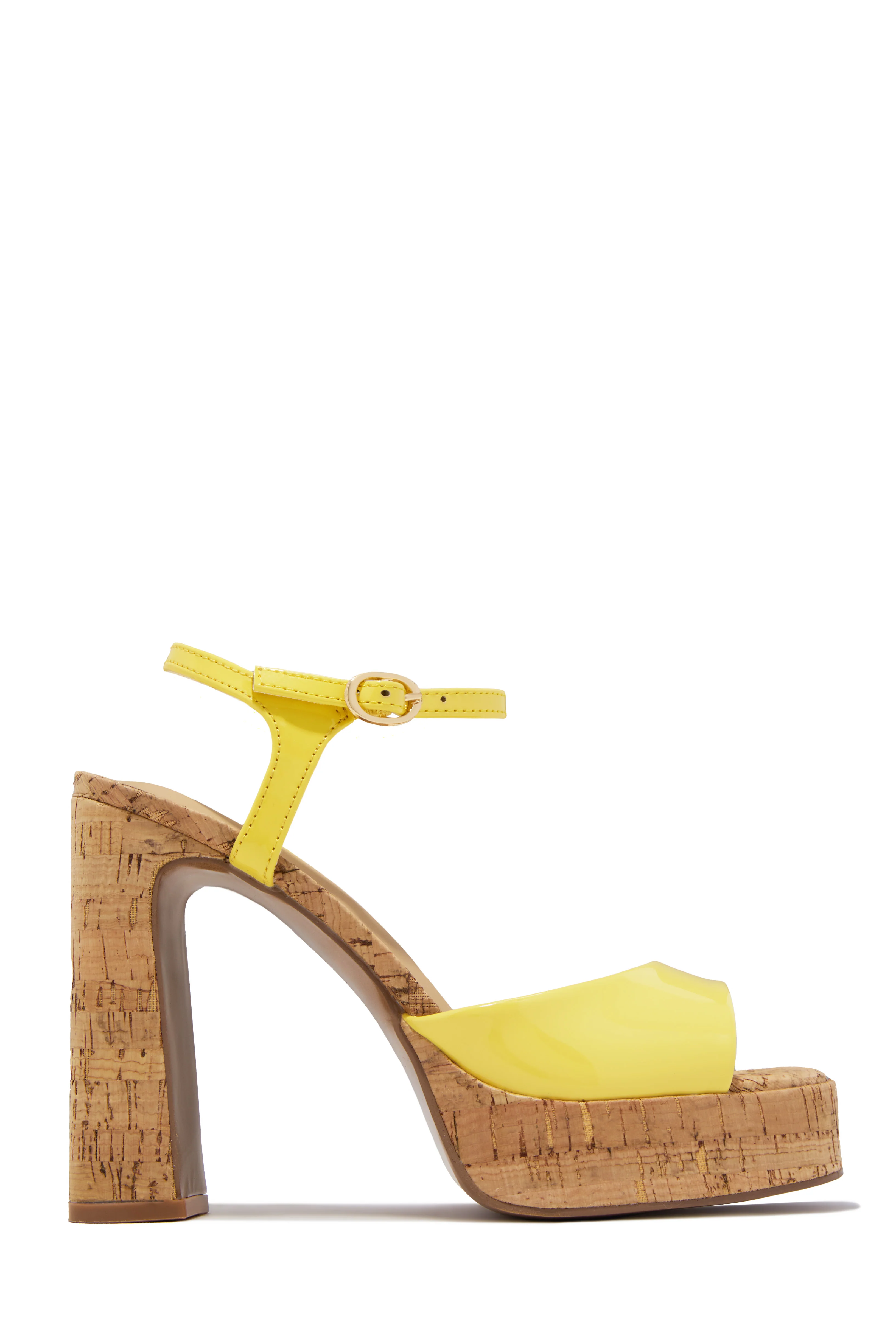 Catalina Platform Chunky Heels - Yellow - Image 3