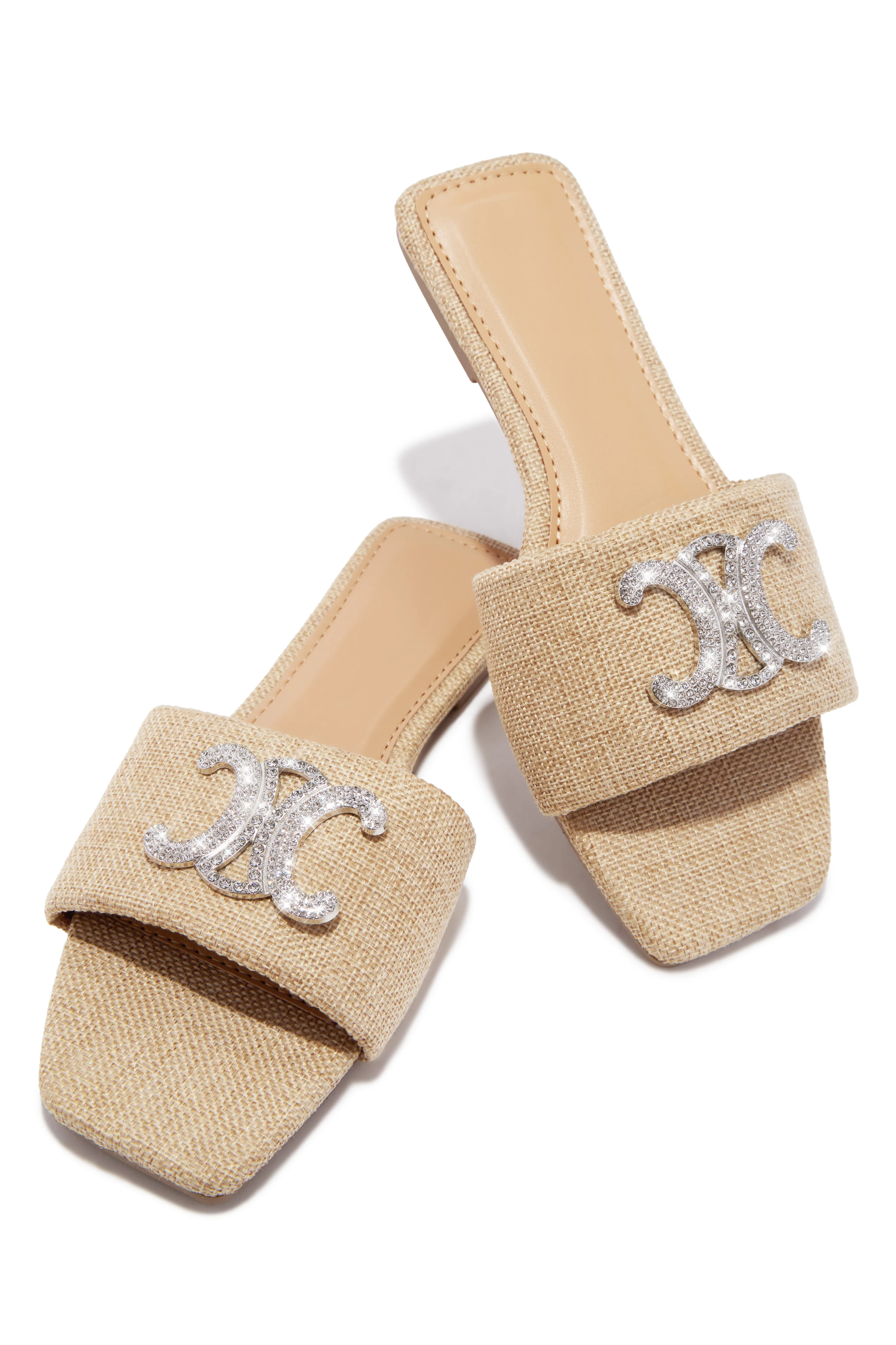 Ceci Flat Slip On Sandals - Raffia - Image 4