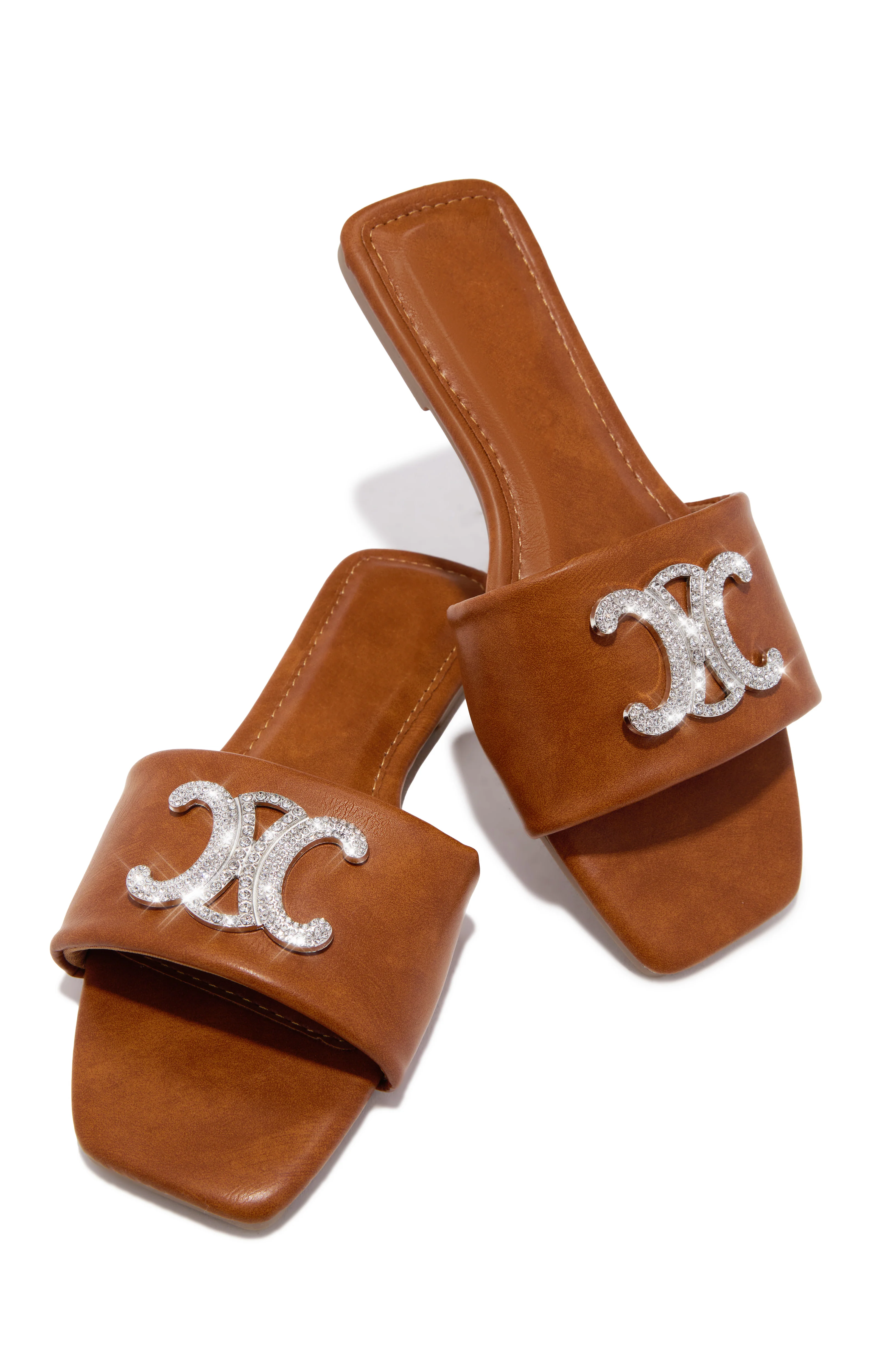 Ceci Flat Slip On Sandals - Tan - Image 3