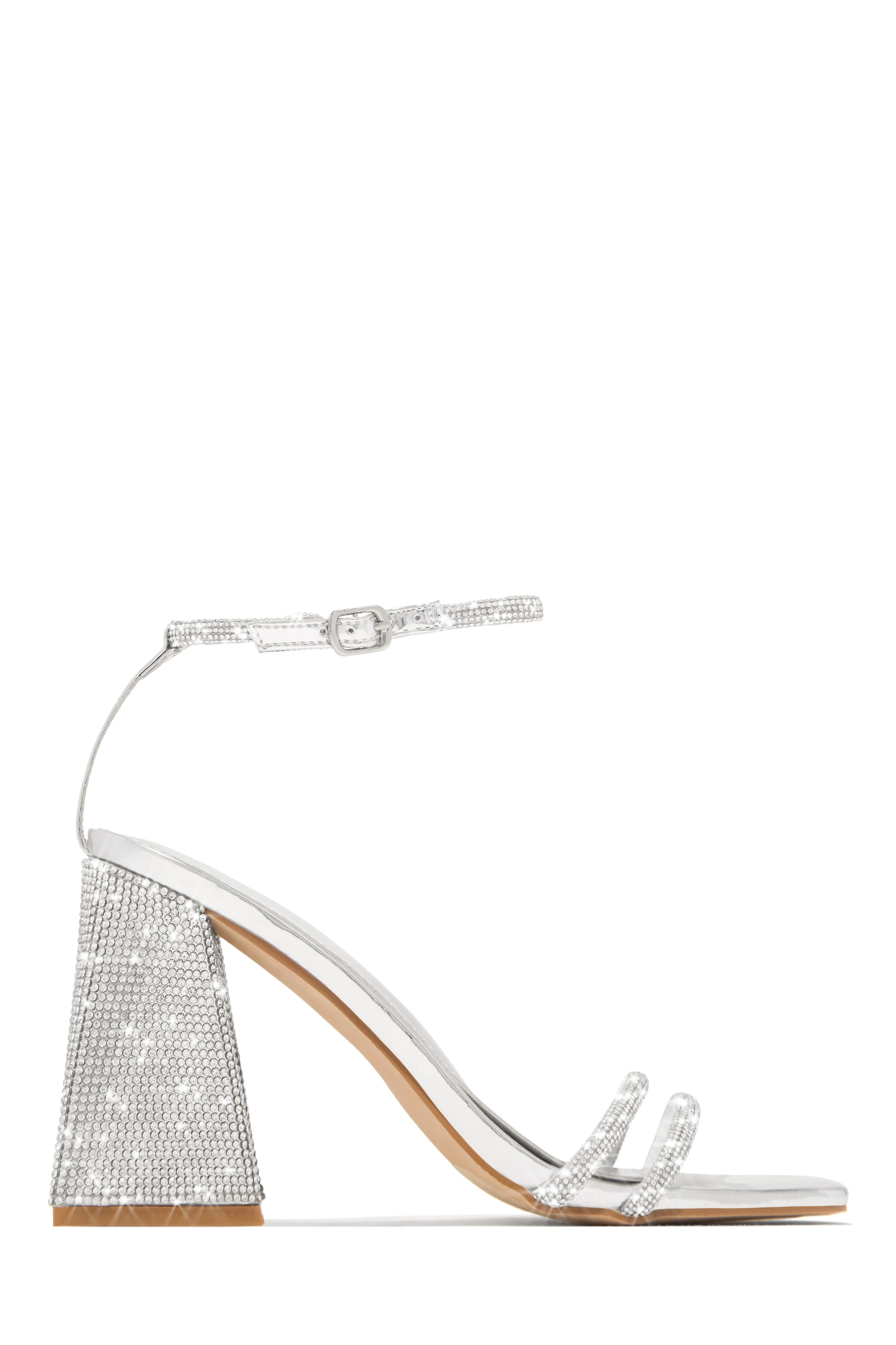 Celebrate You Embellished Triangle Block Heels - Black - Image 7