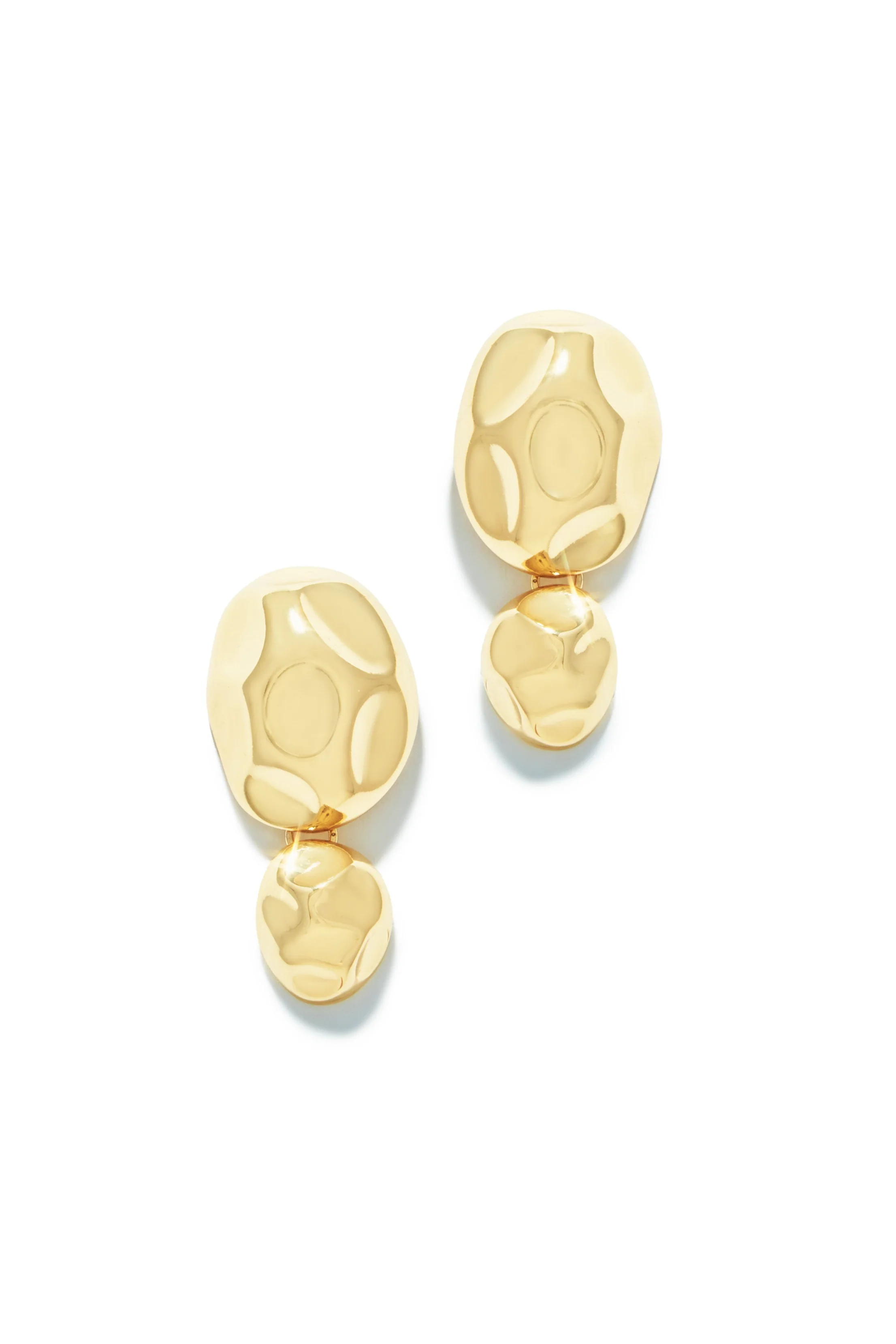 Cery Embossed Dangle Statement Earring - Gold - Image 2