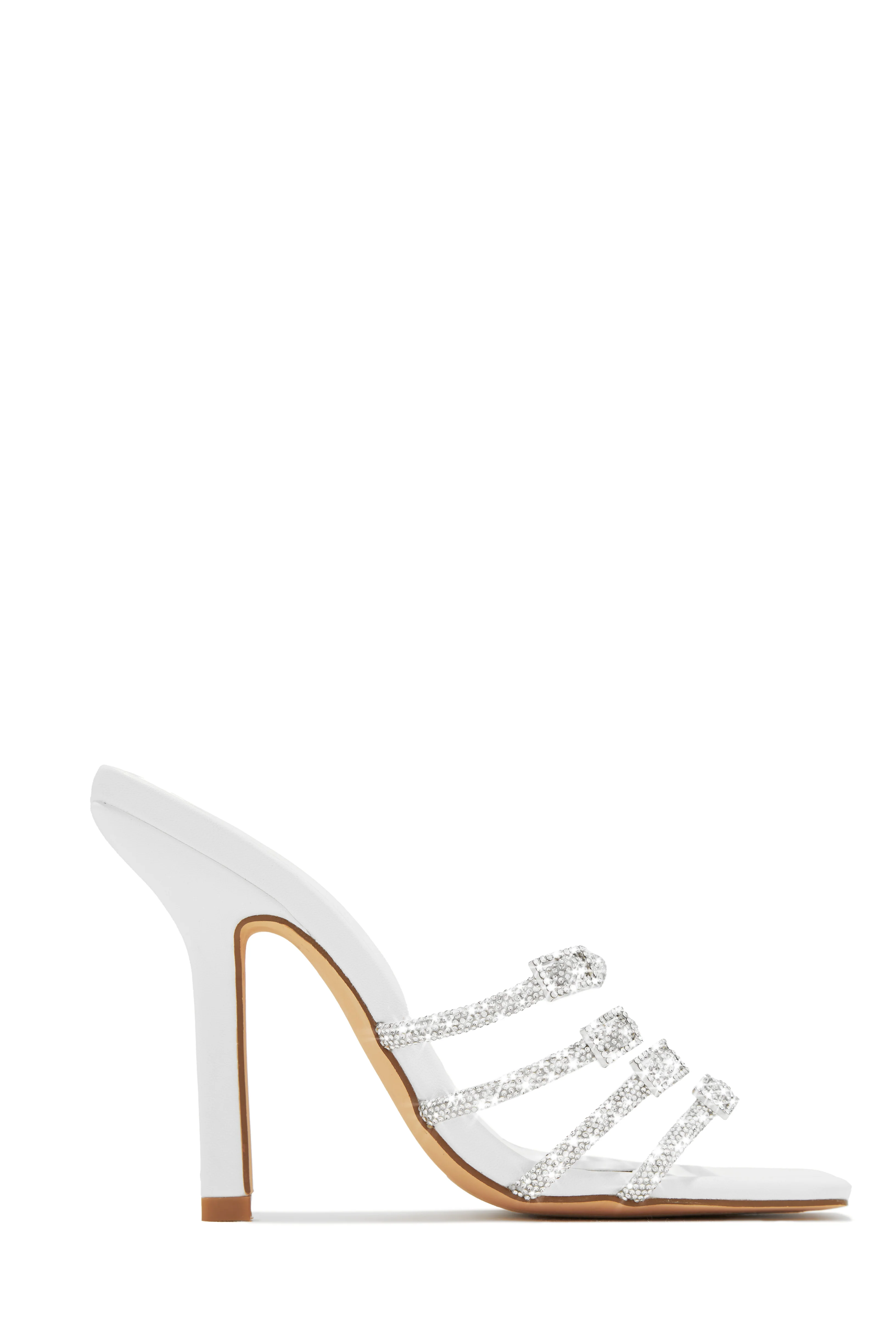 Champagne Taste Embellished High Heel Mules - Nude - Image 9