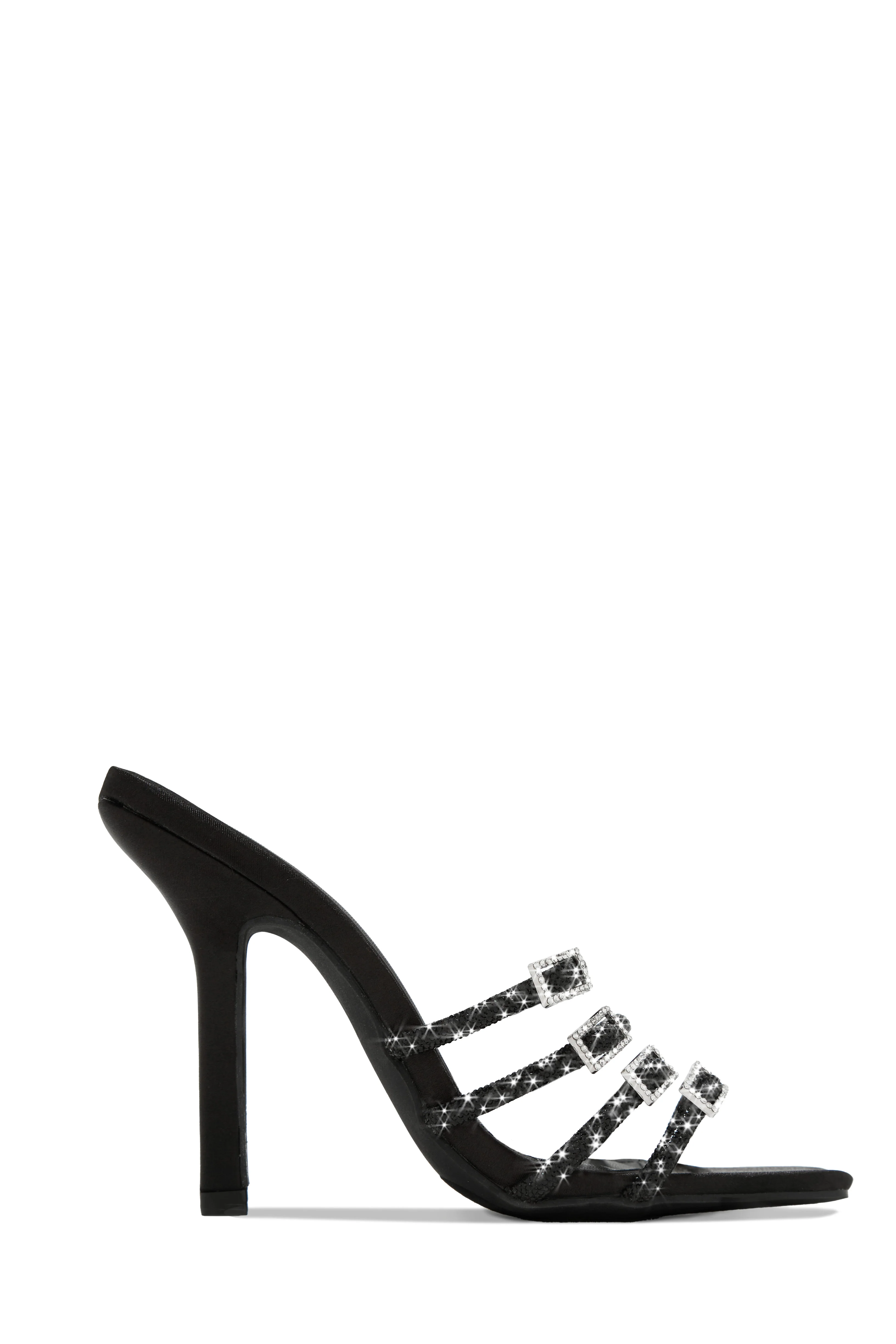 Champagne Taste Embellished High Heel Mules - Silver - Image 7