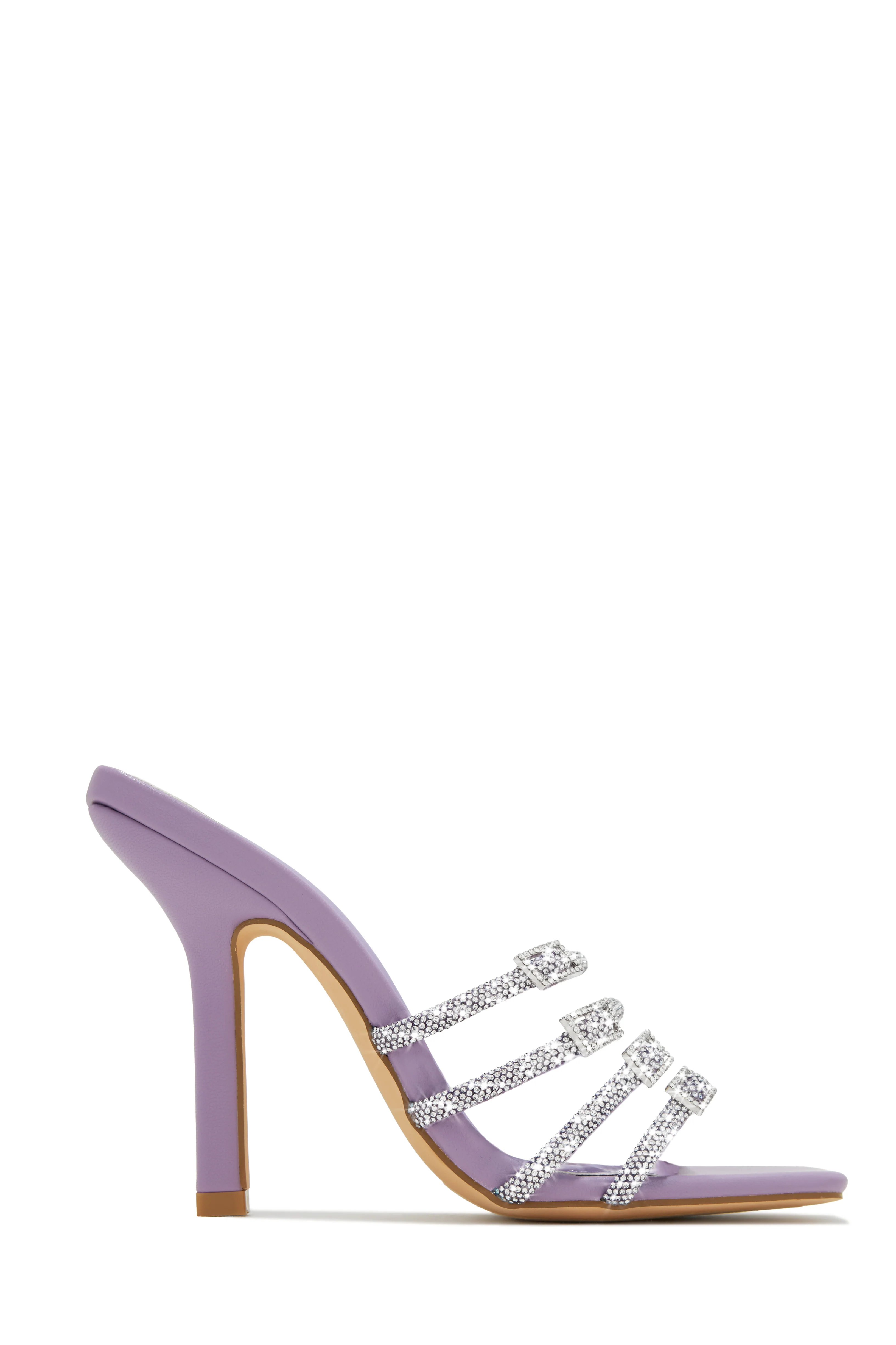 Champagne Taste Embellished High Heel Mules - Silver - Image 9