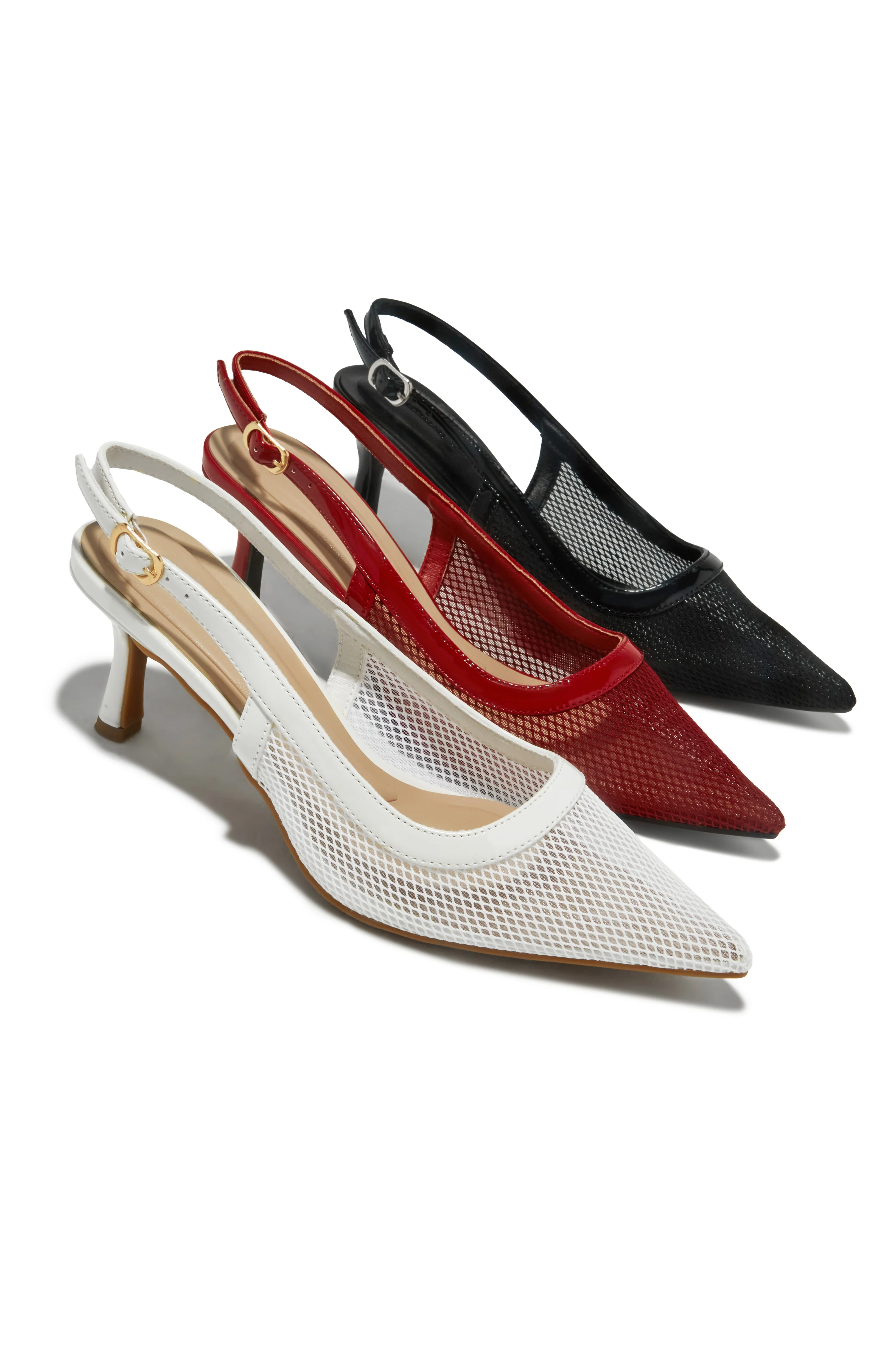 Chloey Slingback Mid Heel Pumps - Ivory - Image 3