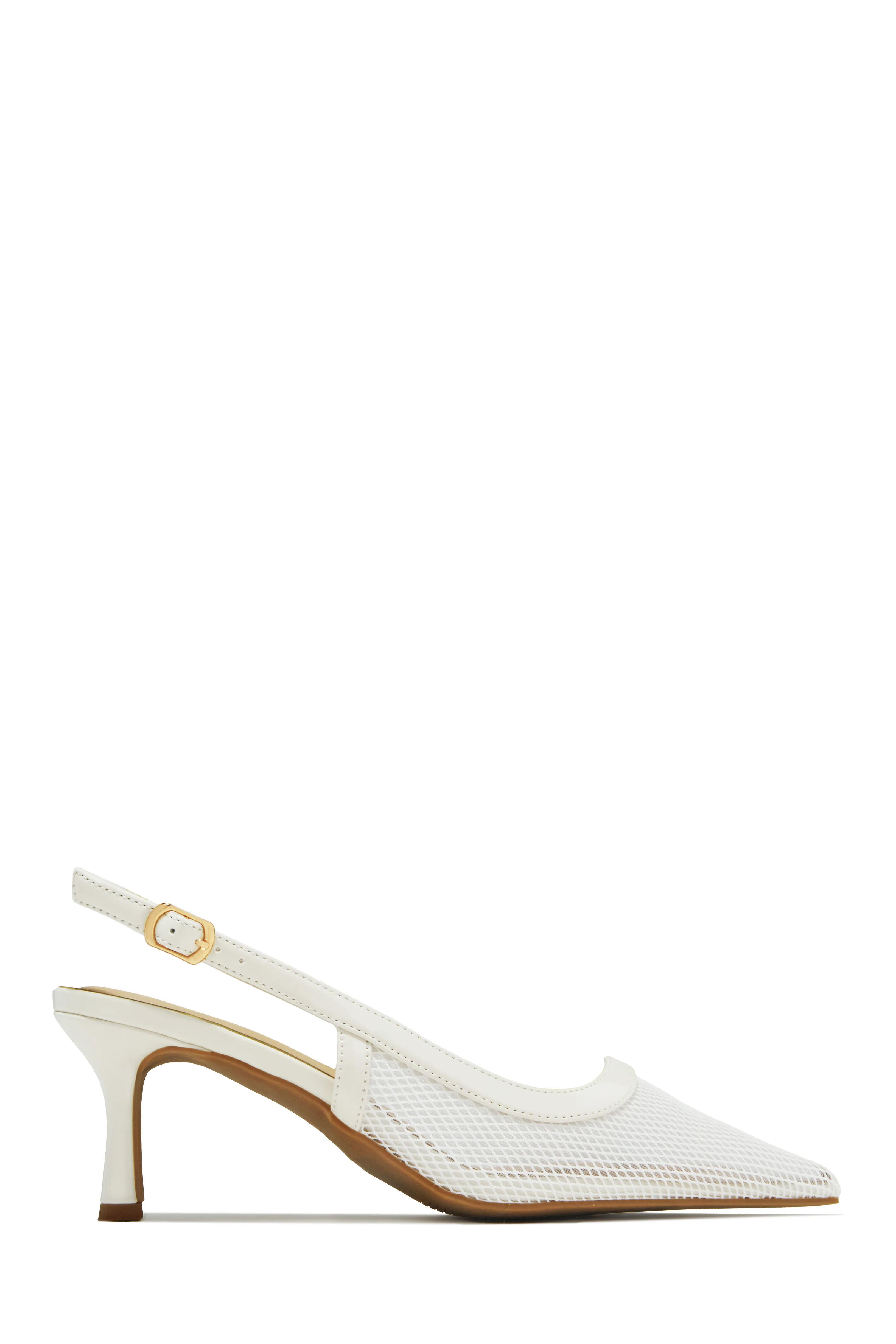 Chloey Slingback Mid Heel Pumps - Ivory - Image 8