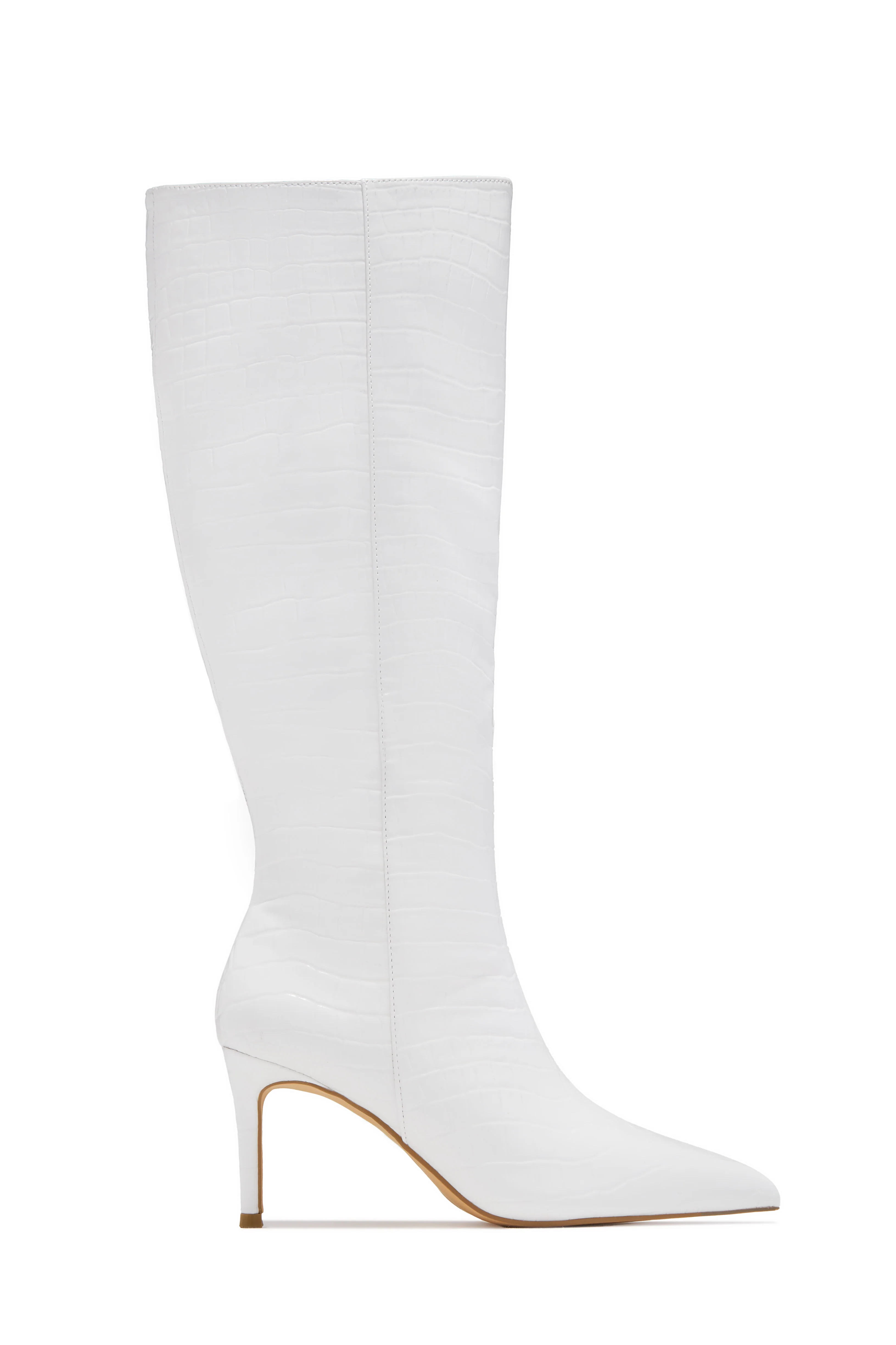 Chrissy Mid Heel Boots - White - Image 5
