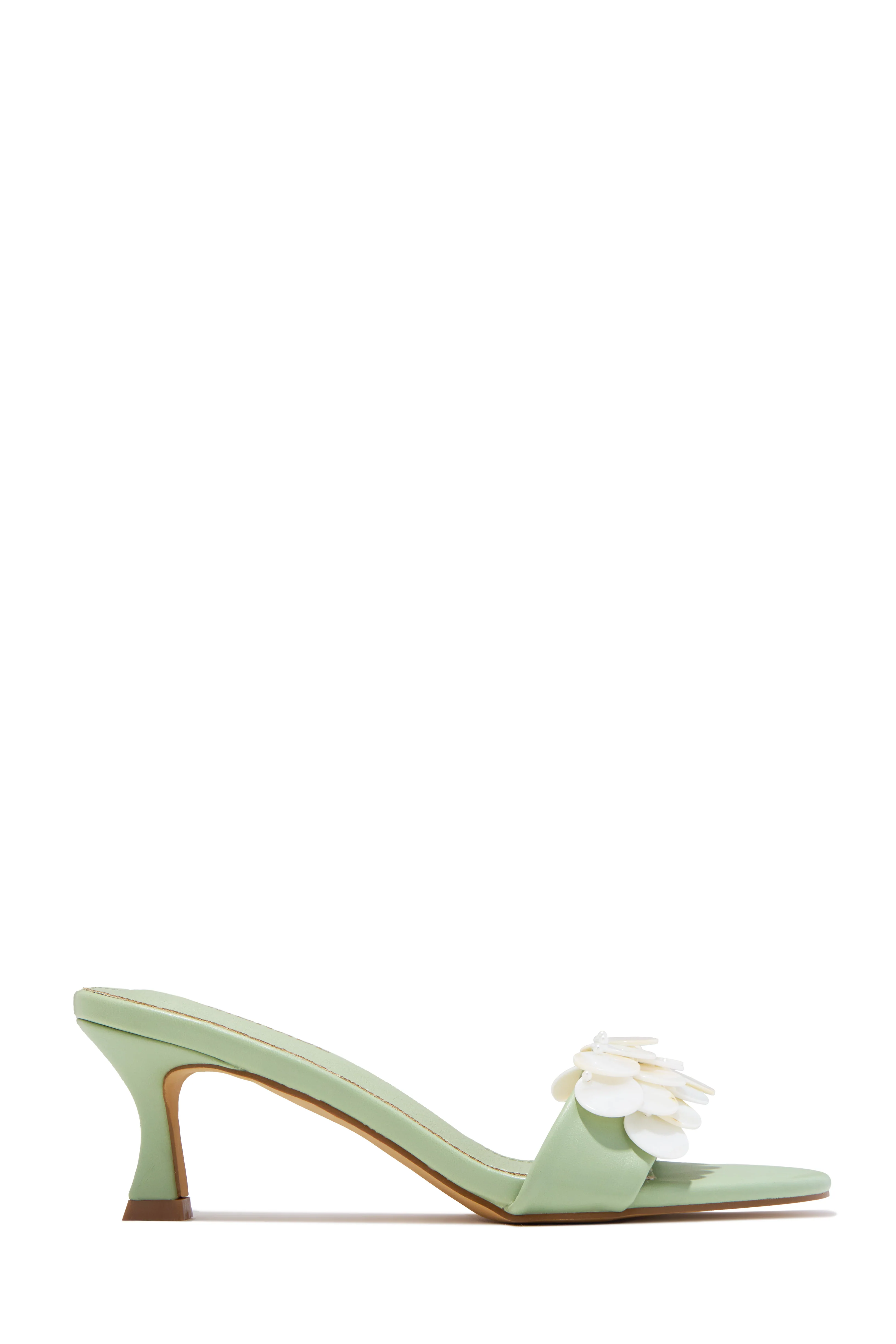 Clara Kitten Heel Mules - Sage - Image 4