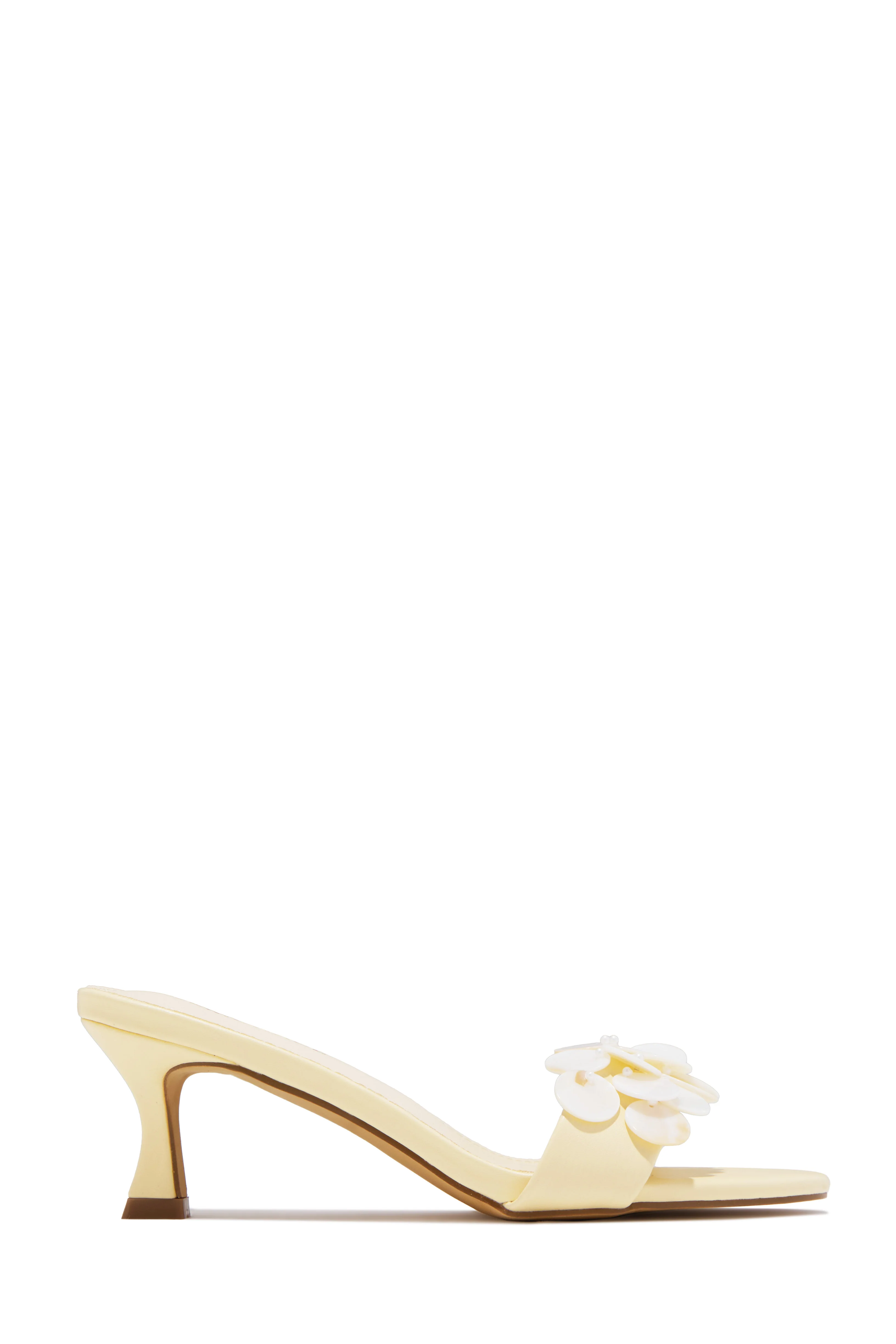 Clara Kitten Heel Mules - Yellow - Image 6