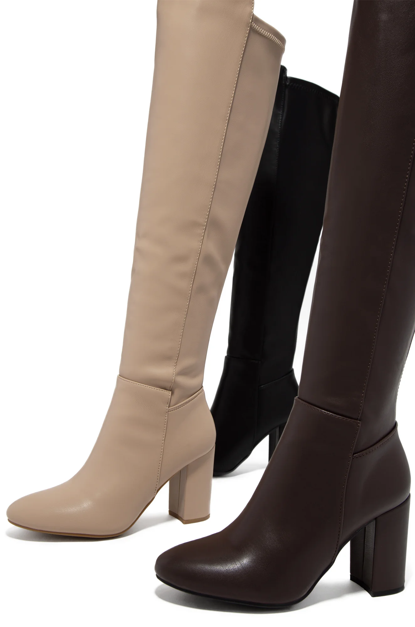Colette Block Heel Boots - Black - Image 7