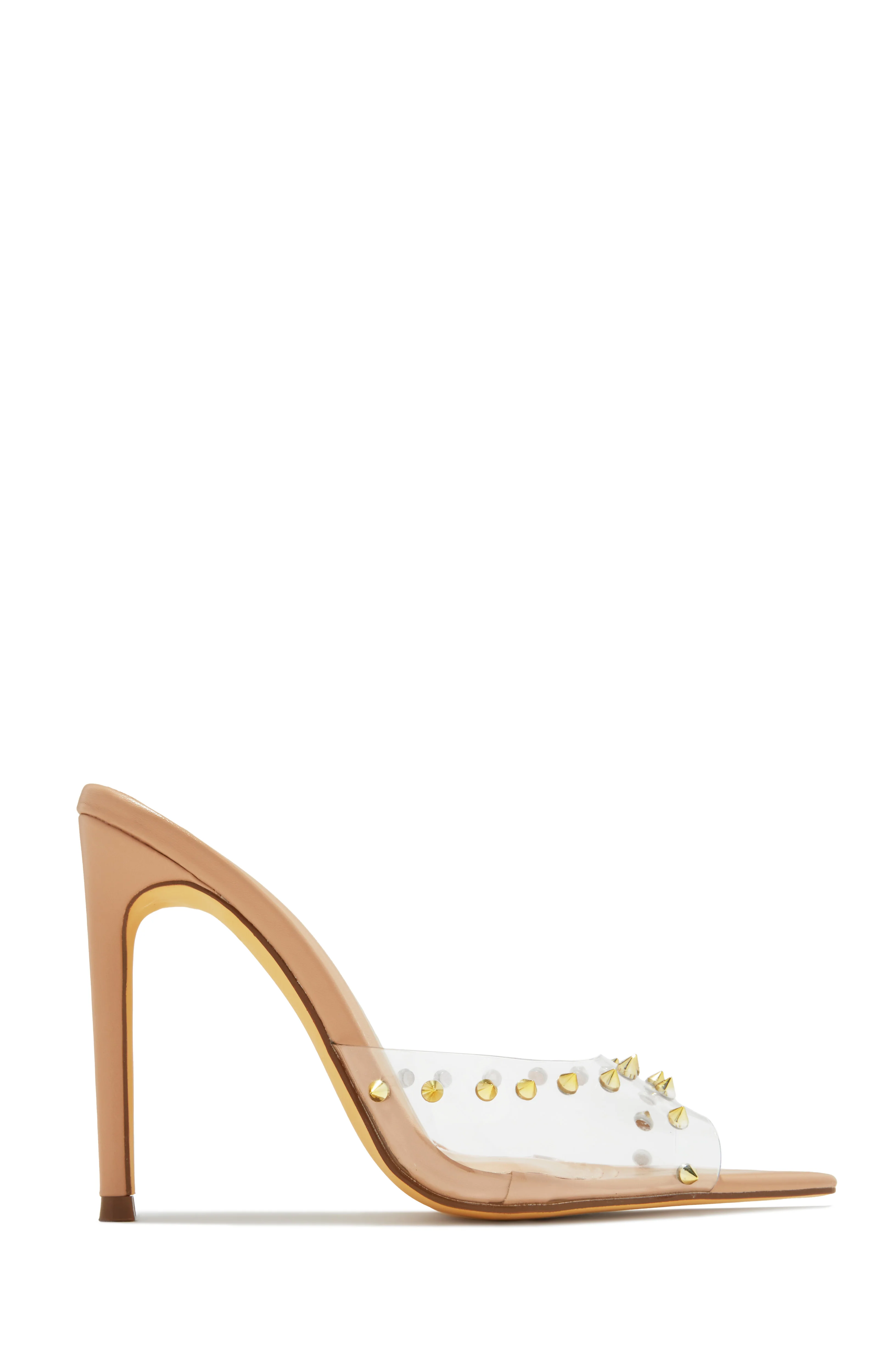 Collette Studded High Heel Mules - Clear - Image 5