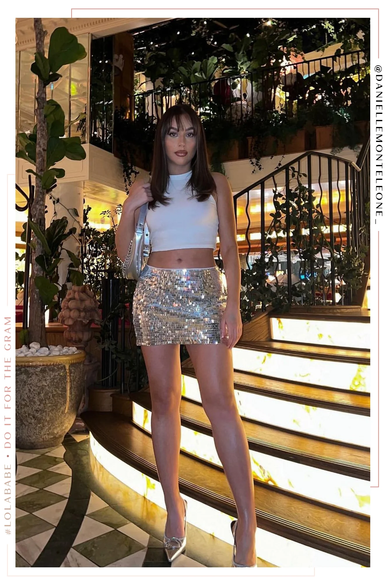 Cora High Waist Mini Skirt - Silver - Image 10