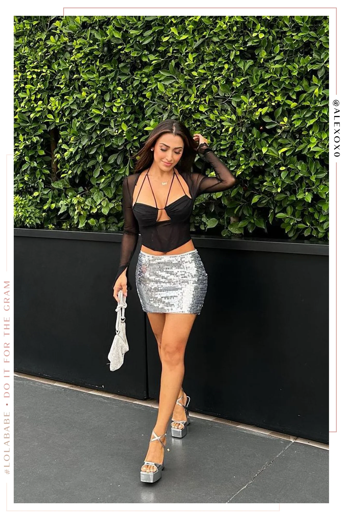 Cora High Waist Mini Skirt - Silver - Image 9