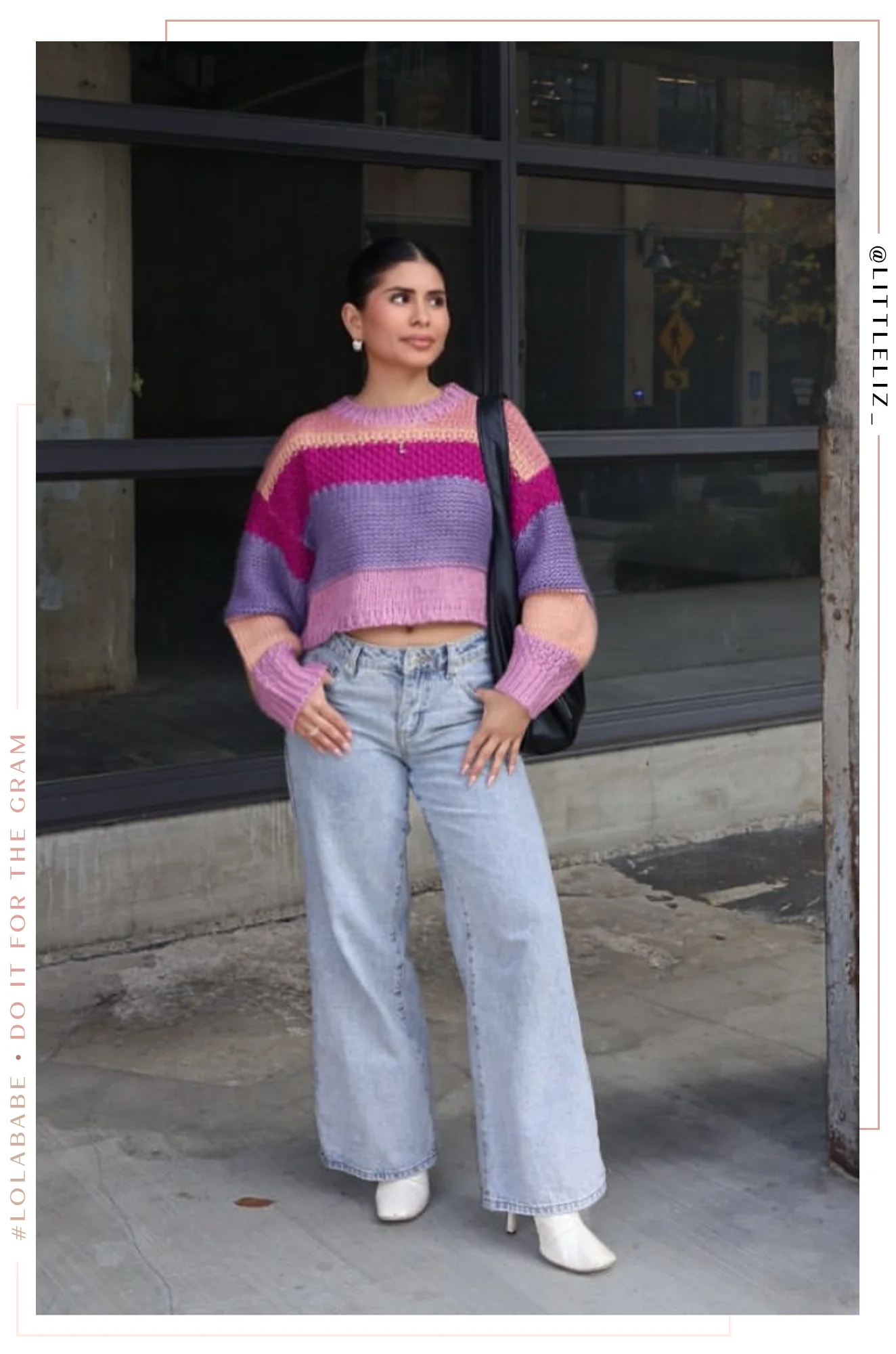 Cozy Season Long Sleeve Cropped Sweater - Multi - Image 3
