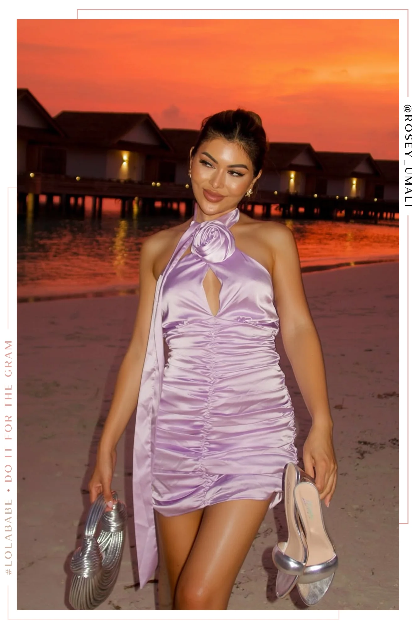 Dance All Night Halter Neck Mini Dress - Lilac - Image 7